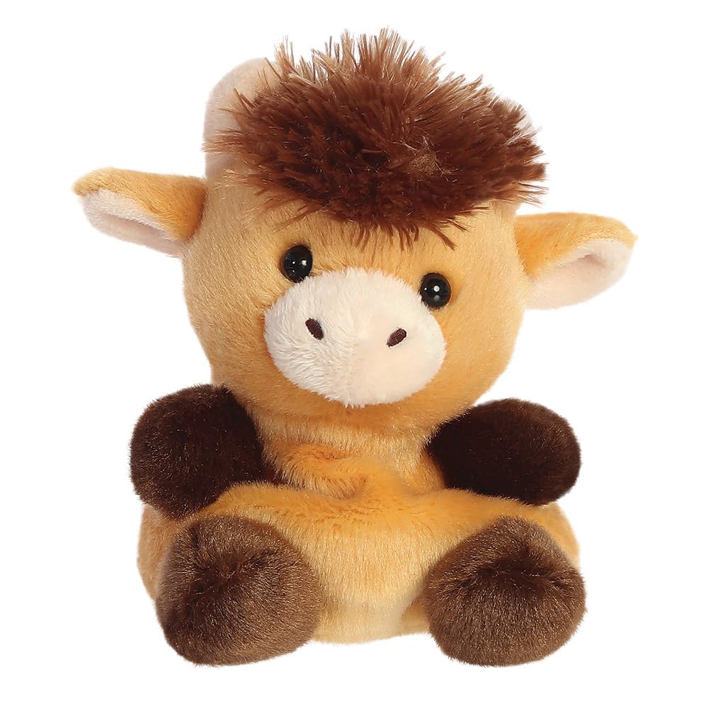 AURORA Palm Pals Hubert Highland Cow Stuffed Animal | 13cm | Bean Filled | Recycled Materials