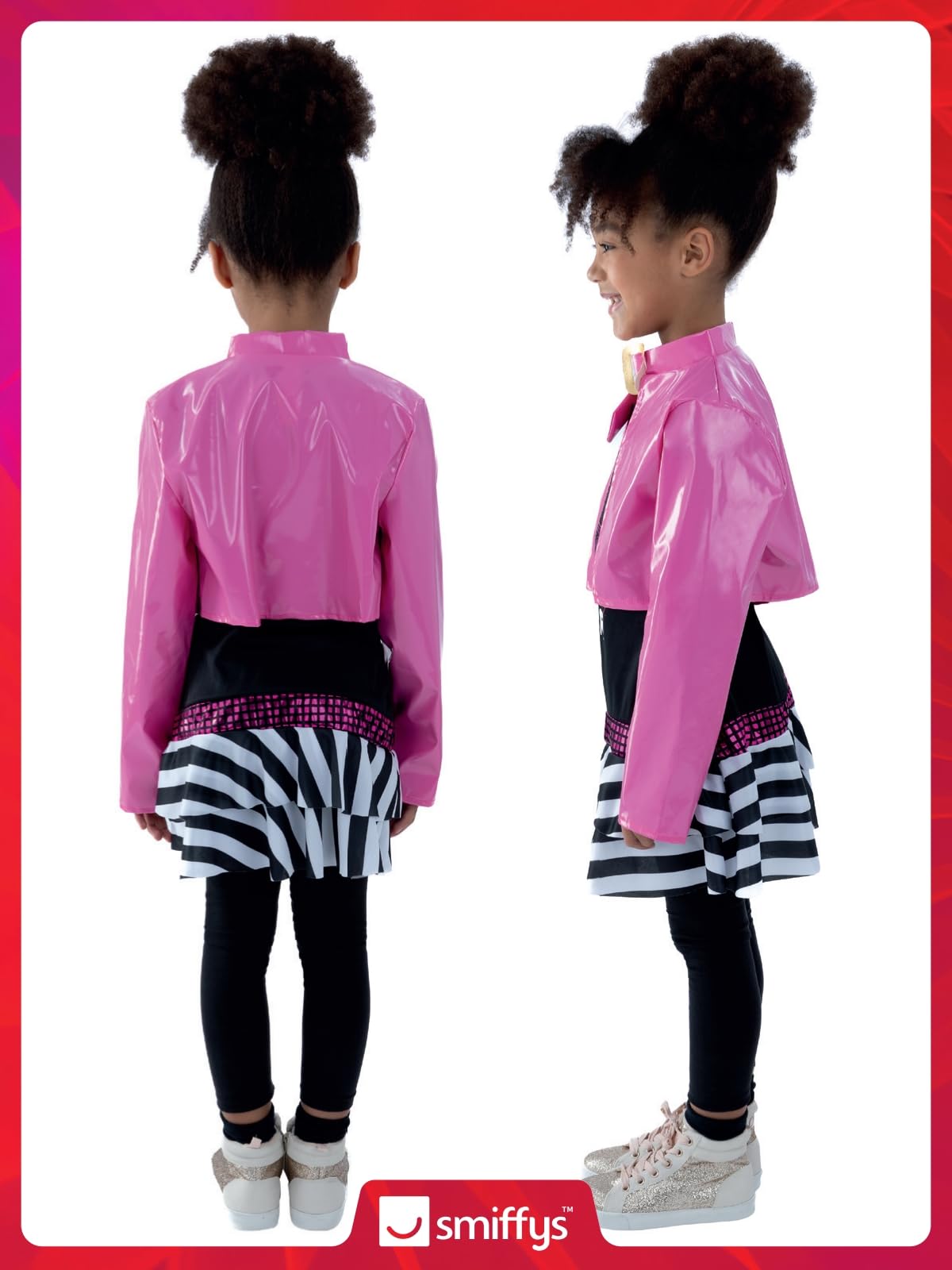 Smiffys Rockstar Glam Costume - Black with Top & Jacket, Ages 7-9 5