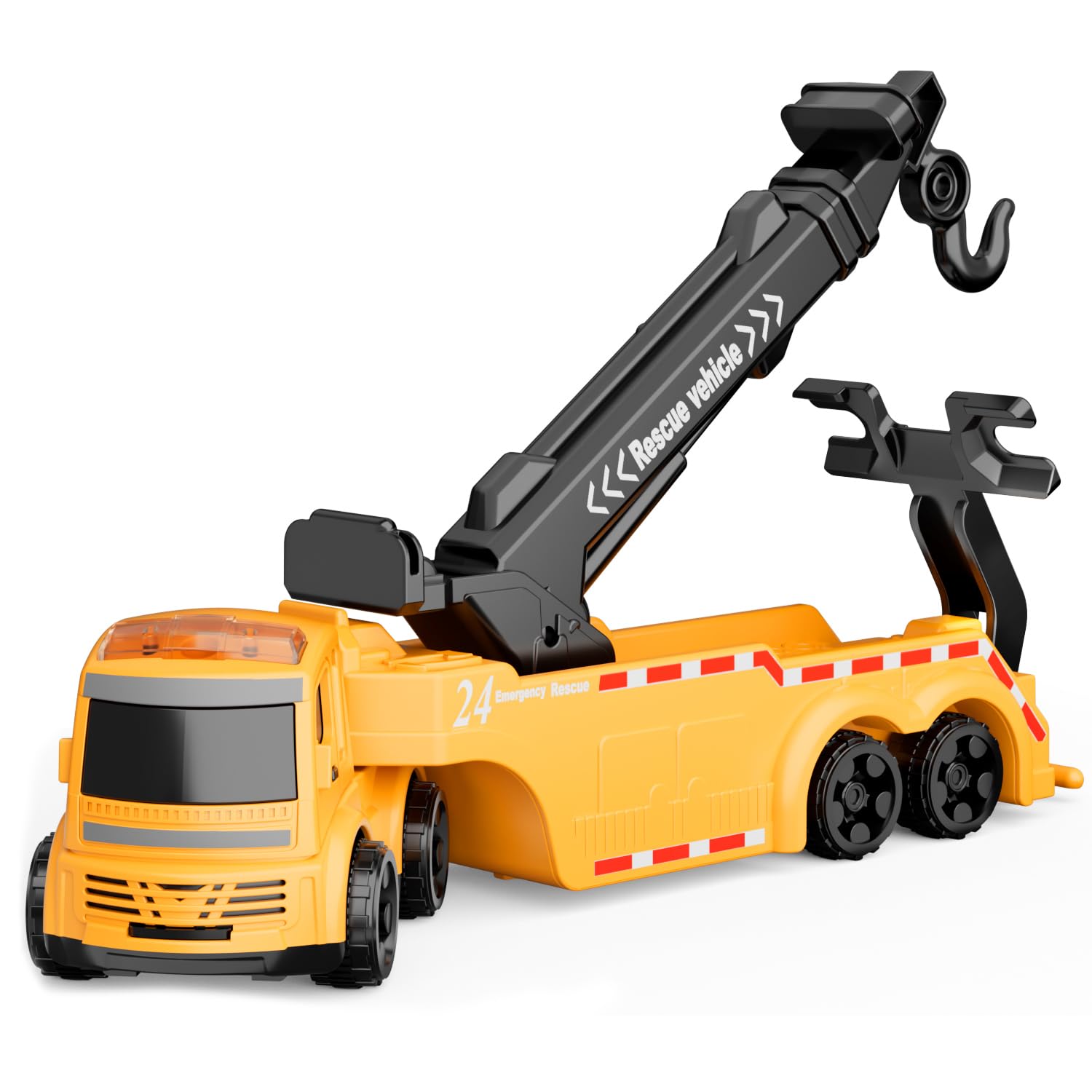 GizmoVine Tow Truck Toy - 360° Crane Arm & Loading Function for Kids 3+