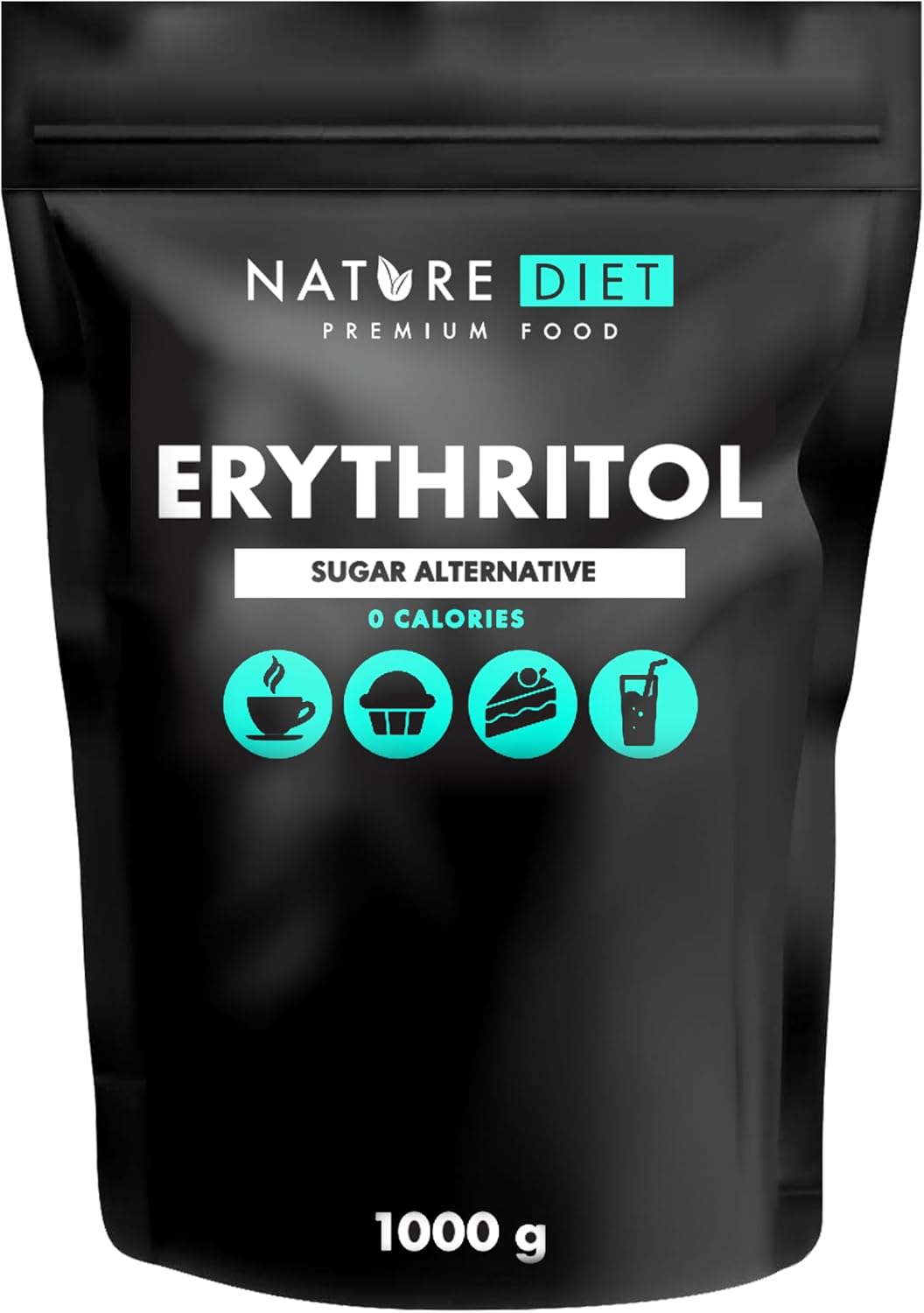 Nature Diet - Erythritol 1000 g, Natural Sweetener, Zero Calories, Sugar Substitute