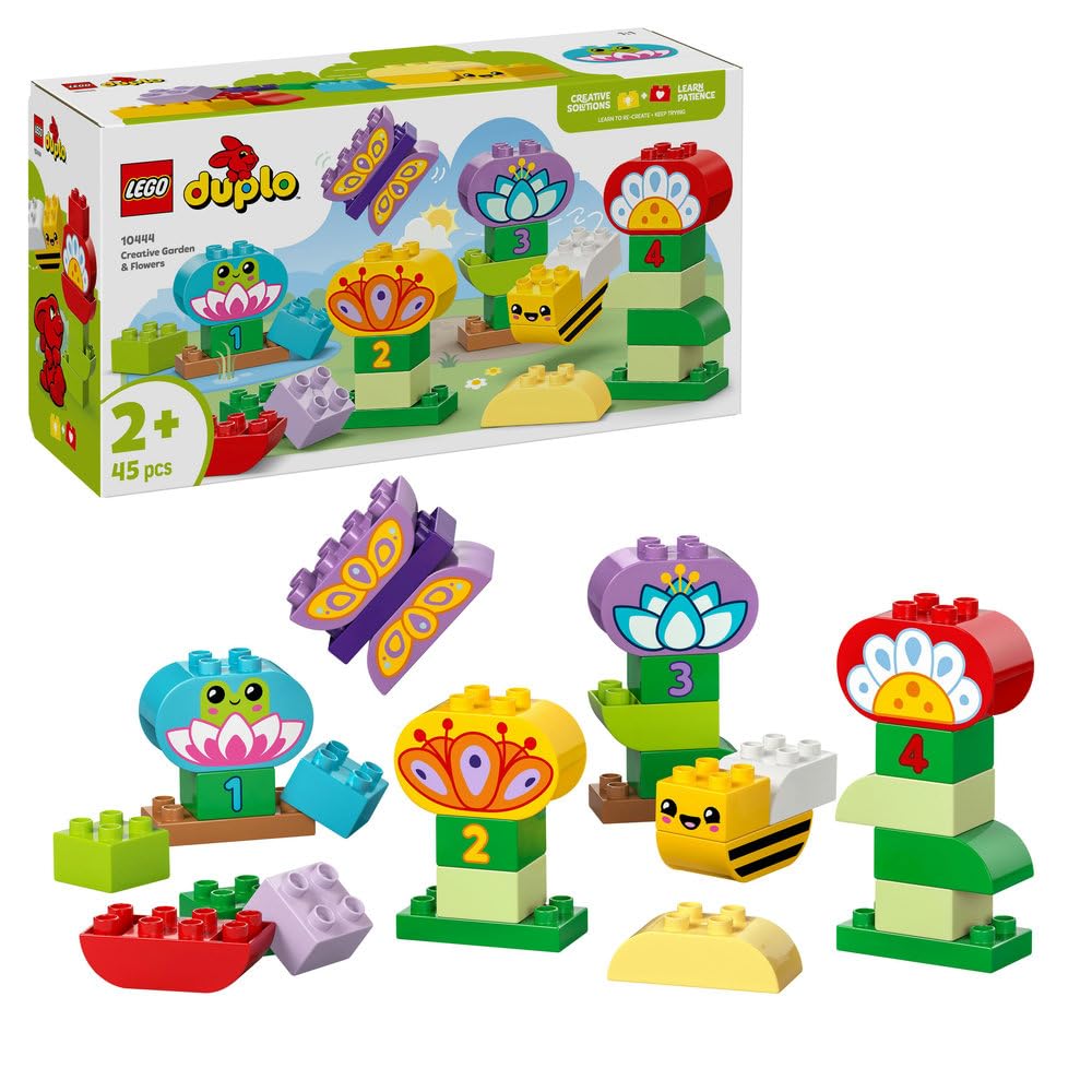 LEGO DUPLO Creative Garden & Flowers Stacking Toy - Educational Building Set for Toddlers 2+
