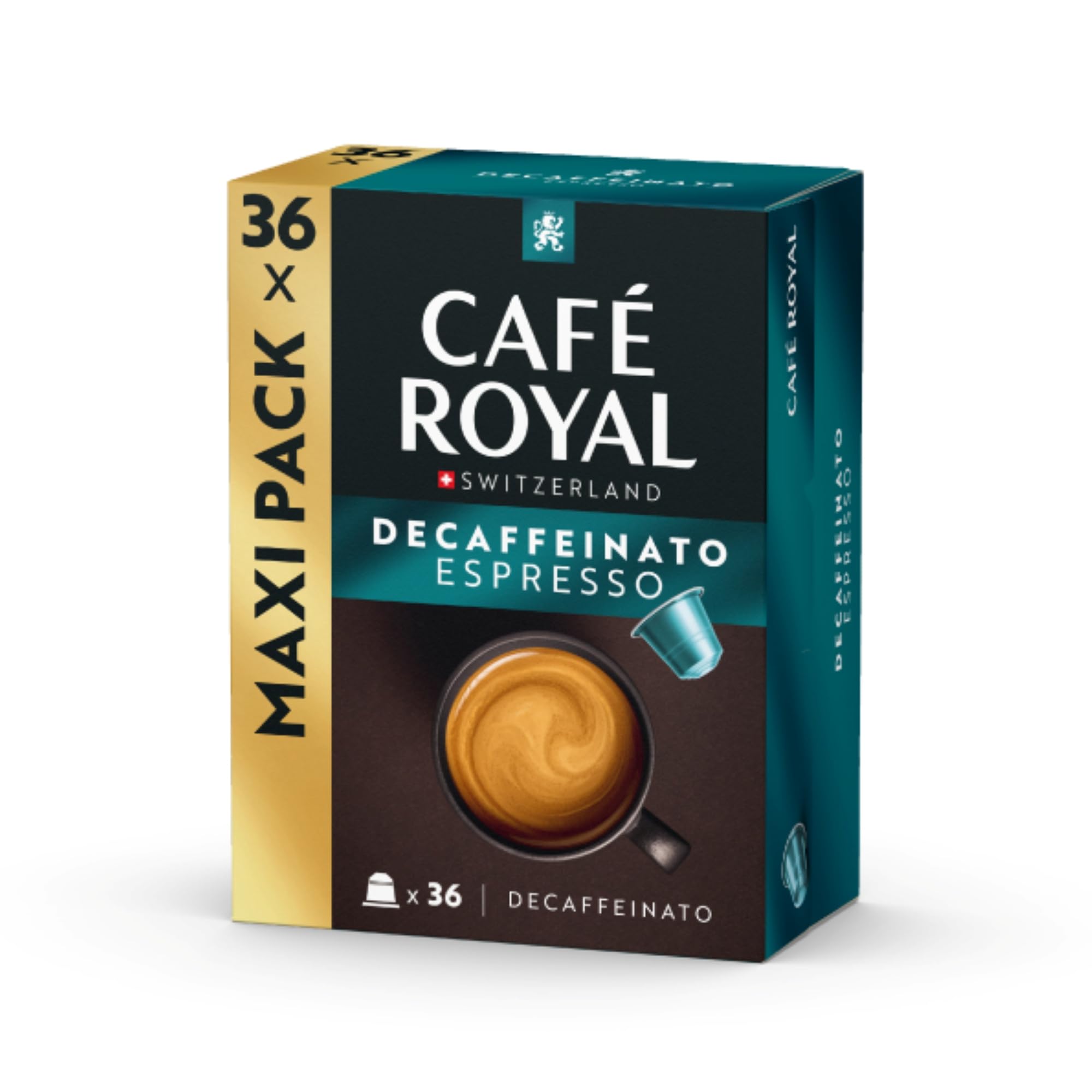 Café Royal Espresso Decaffeinato - 36 Nespresso Compatible Capsules | 100% Arabica | Intensity 5