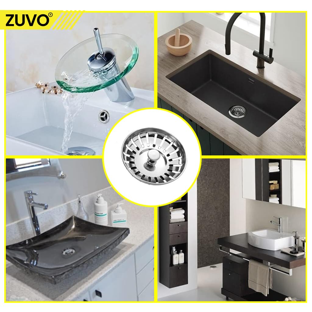 Zuvo 78mm Stainless Steel Kitchen Sink Strainer Plug Replacement 7