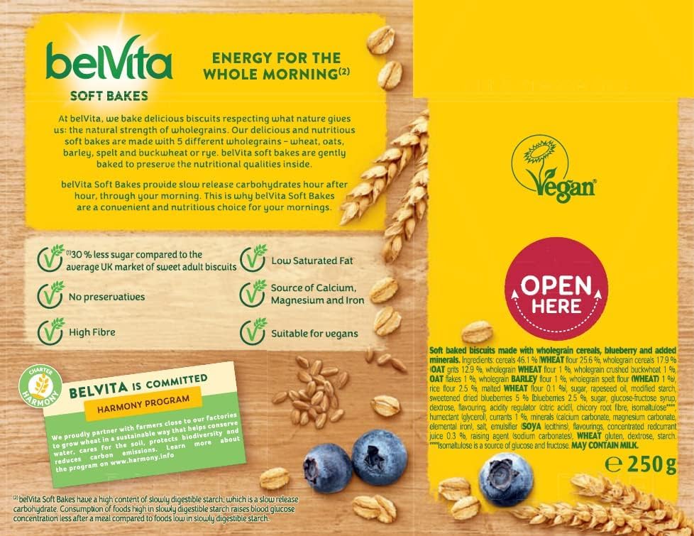 Belvita Breakfast Biscuits Soft Bakes Filled with Blueberry – Soft & Chewy On-the-Go Breakfast Snack 3