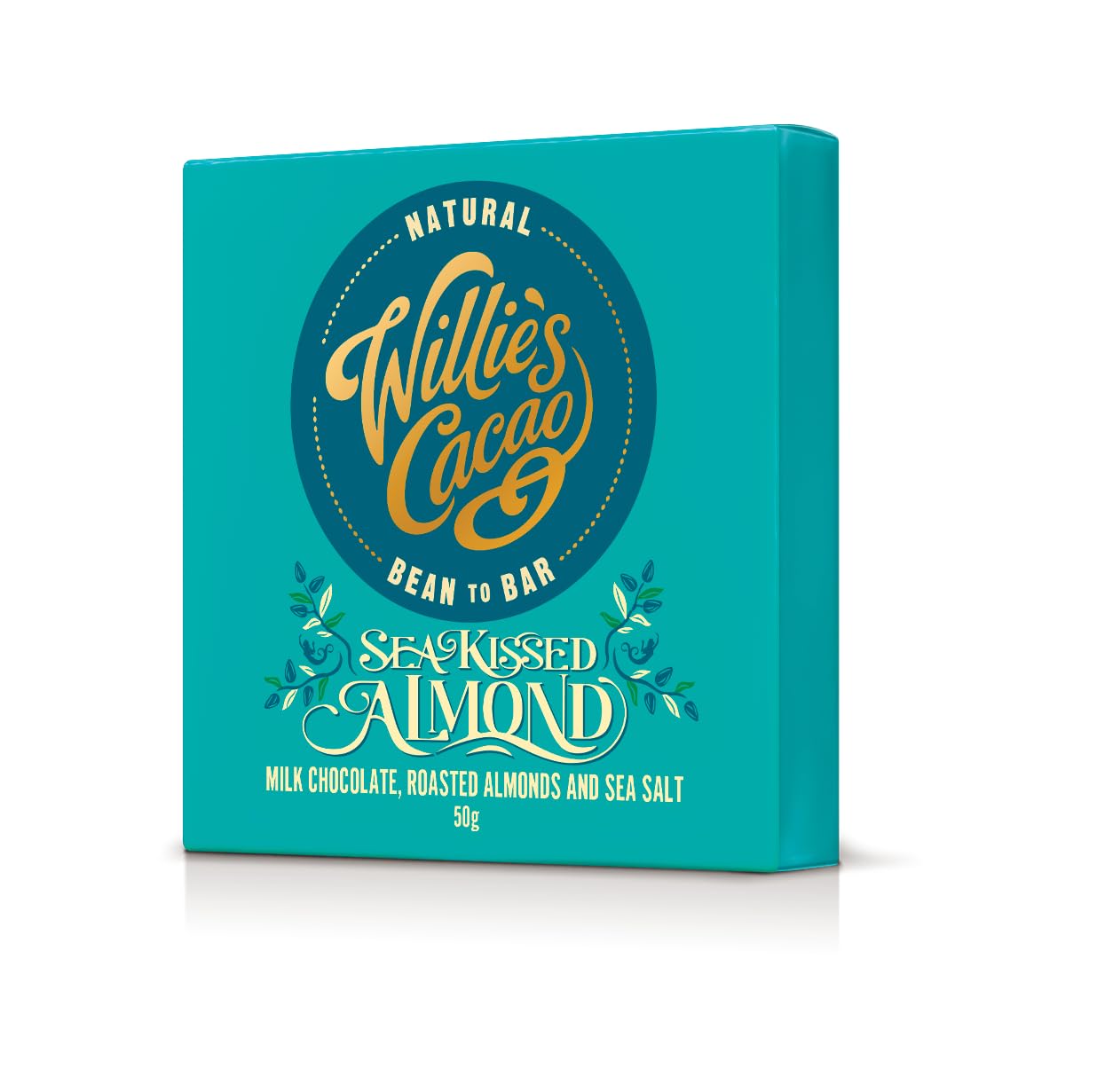 Willie's Cacao Bar - Sea Kissed Almond - Milk Chocolate with Roasted Almonds and Cornish Salt - 50g 1