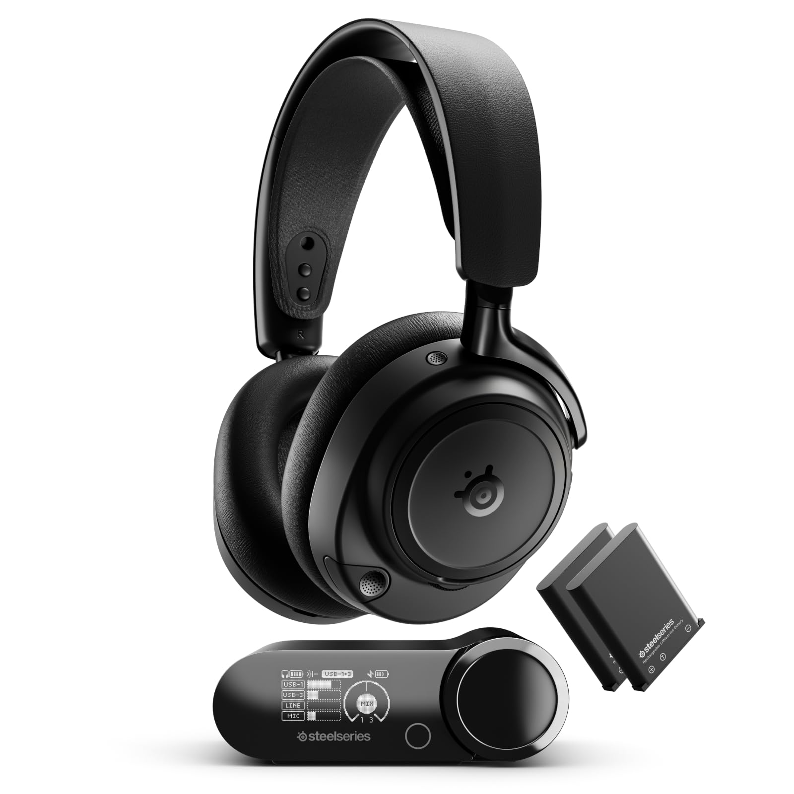 SteelSeries Arctis Nova Elite - Hi-Res Wireless Gaming Headset with ANC, Carbon Fiber Drivers & Swappable Batteries
