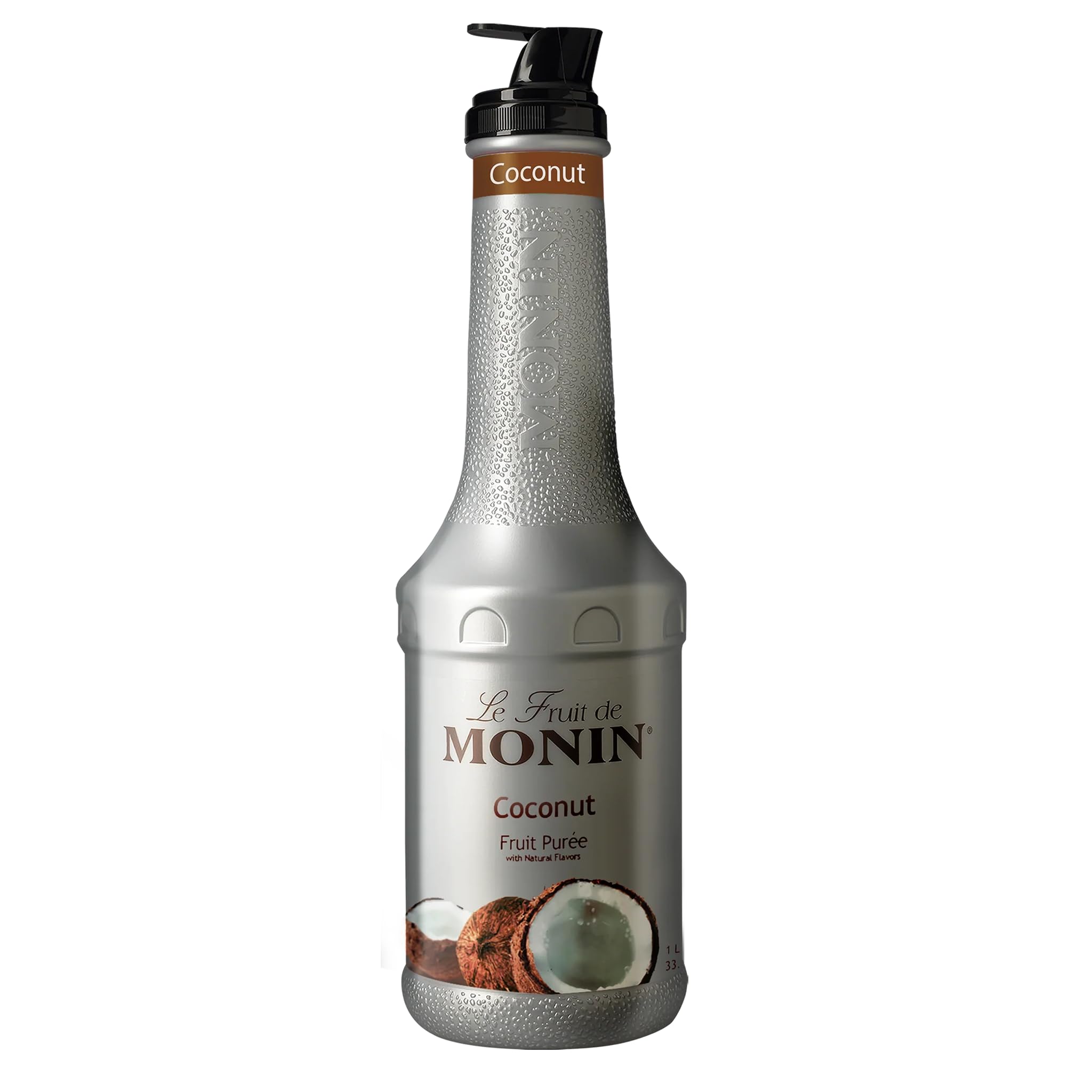 Monin Coconut Fruit Mix Puree - Intense Candied Coconut Flavor | 1L PET Bottle