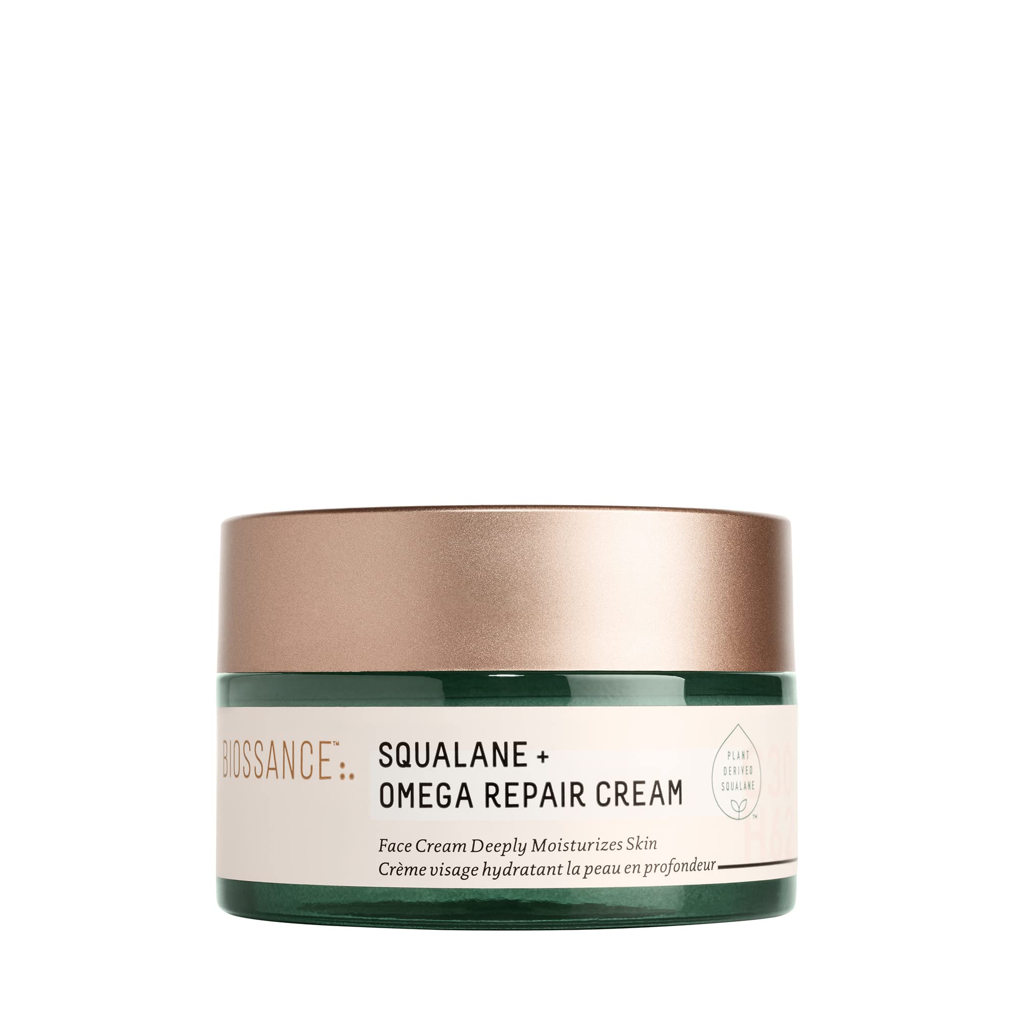 Biossance Squalane + Omega Repair Cream - Ultra-Moisturizing Face Cream | 50 ml | Unscented