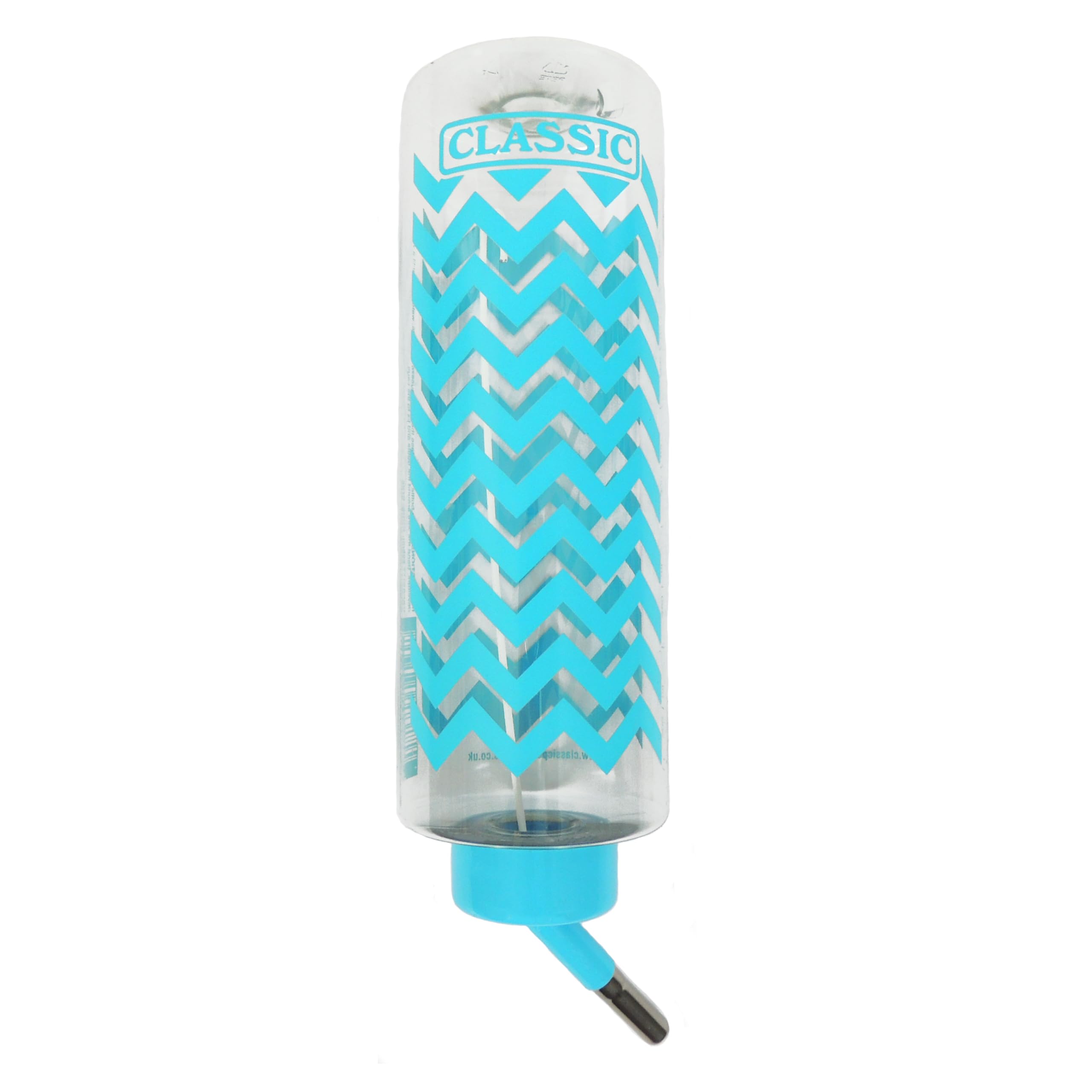CLASSIC Small Animal Drinking Bottle - 600ml Capacity, Non-Leak Twin-Ball Spout | Zig-Zag Print