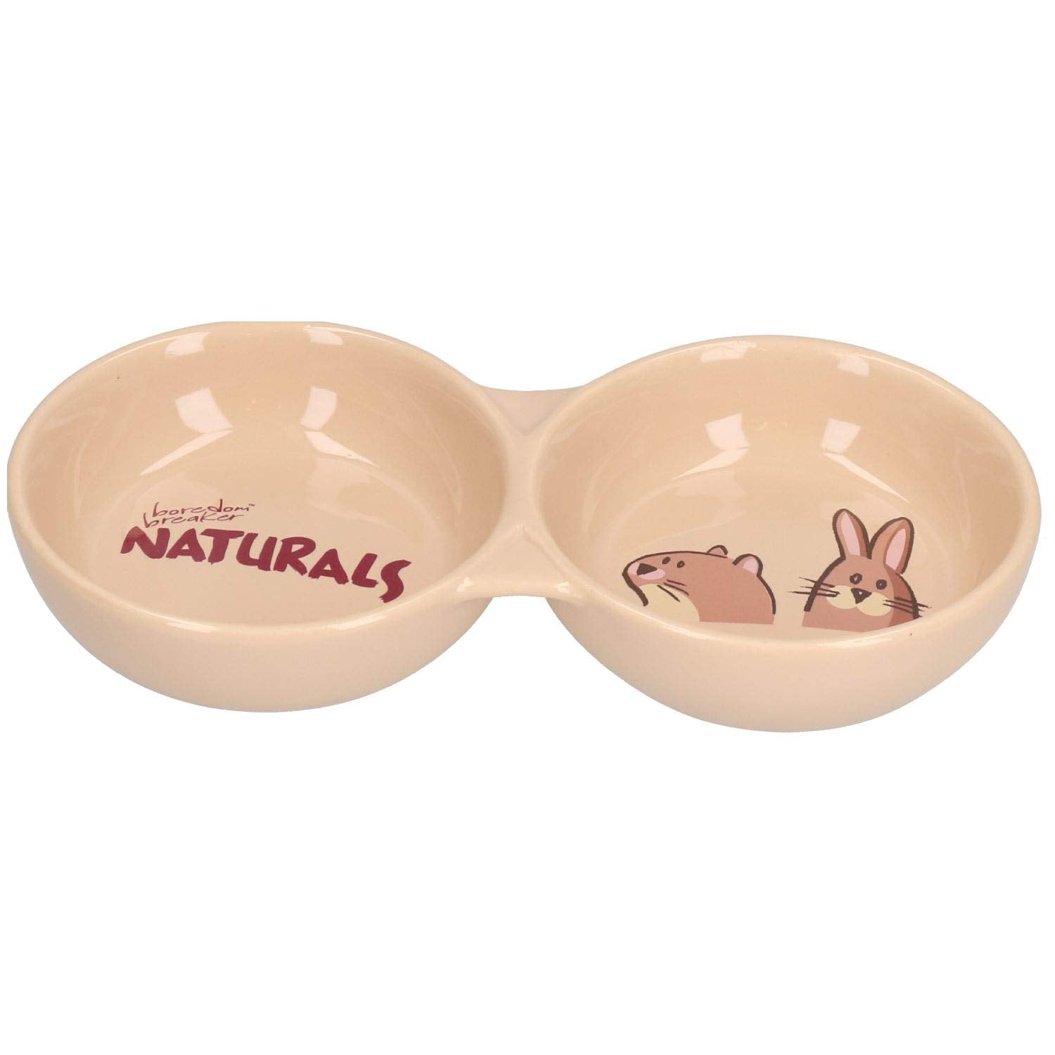 Rosewood Naturals Ceramic Twin Dish - 8 Inch | Dual Compartment | Dishwasher Safe