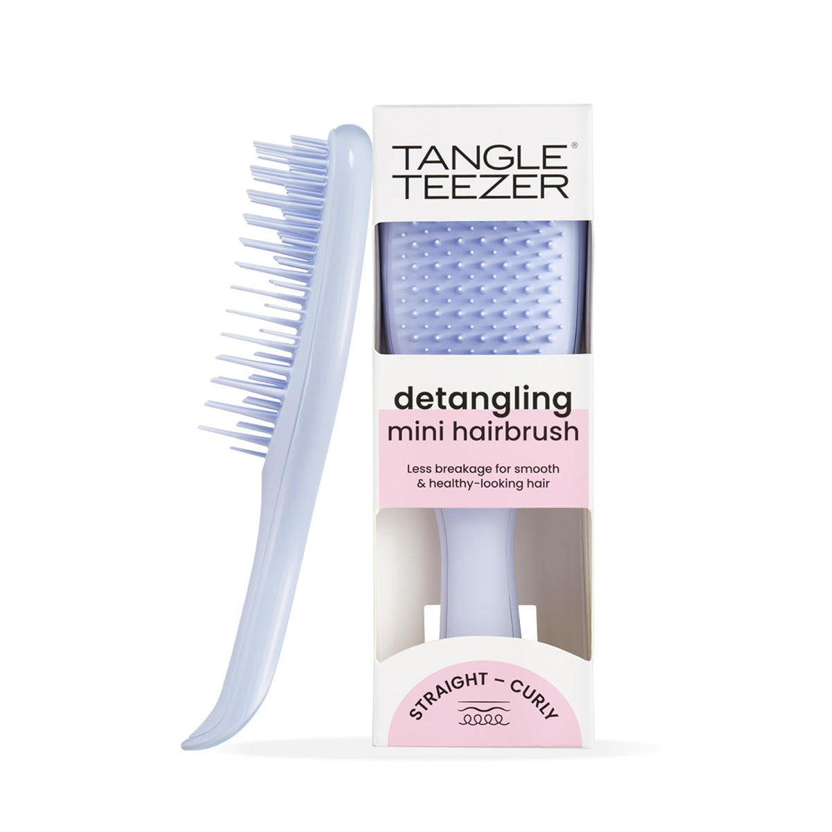Tangle Teezer Mini Ultimate Detangler - Detangling Brush for All Hair Types, Wet & Dry Hair, Travel & Kids - Digital Lavender