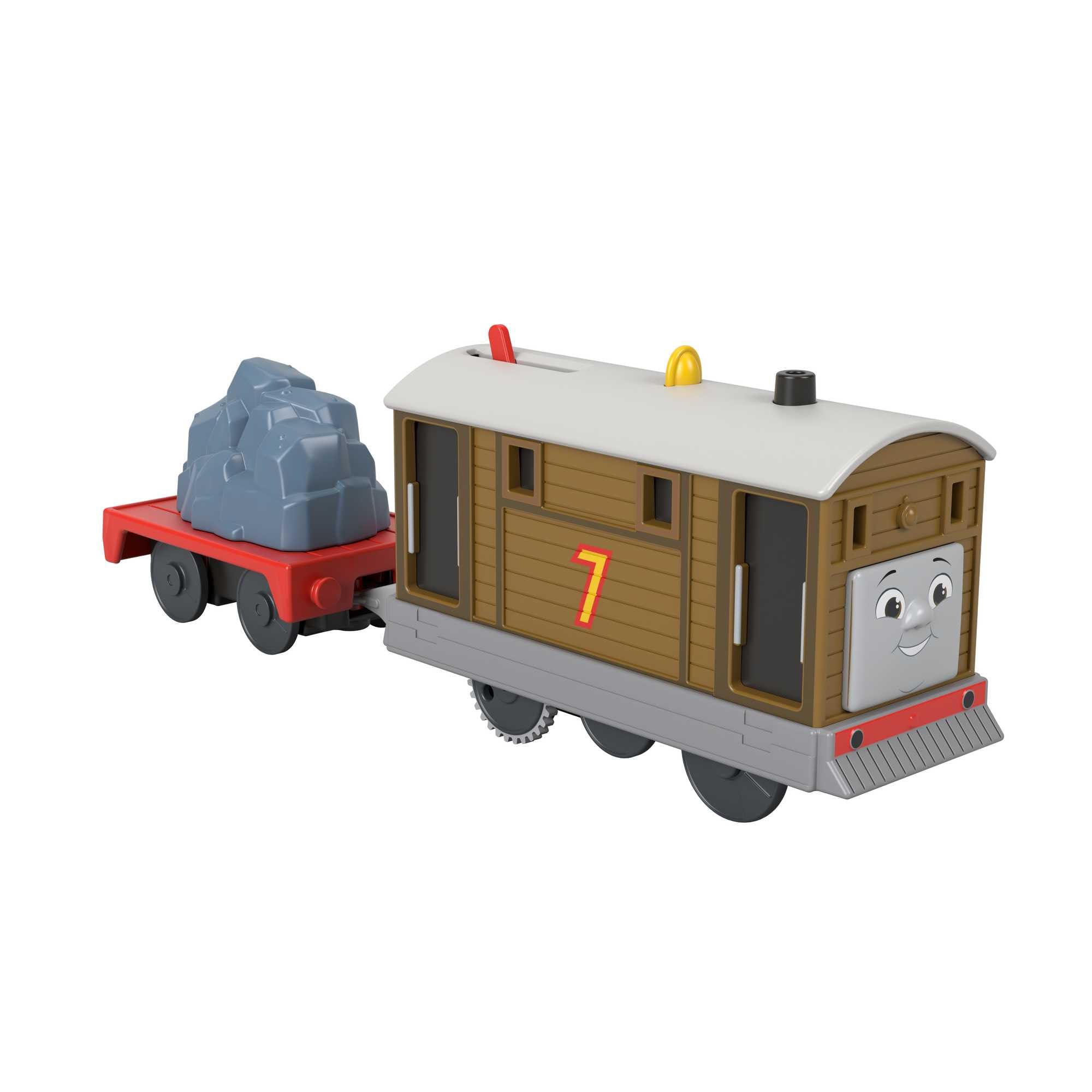 THOMAS & FRIENDS Motorized Toy Train Toby Engine with Cargo Car | Battery-Powered | Ages 3+