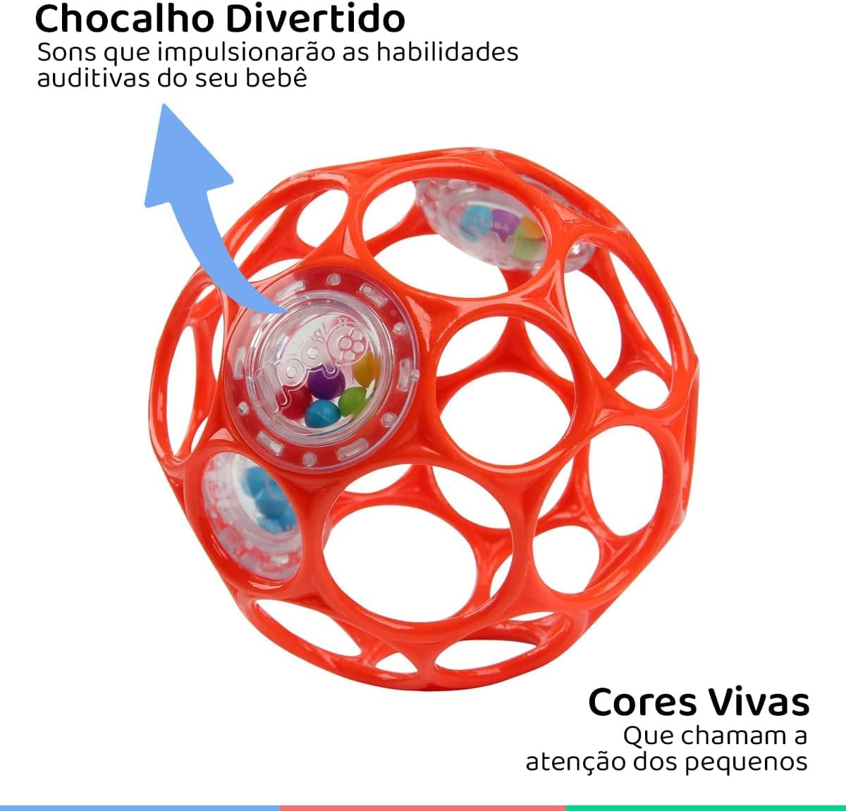 Bright Starts Oball Easy-Grasp Rattle - BPA-Free Infant Toy for Newborns 7