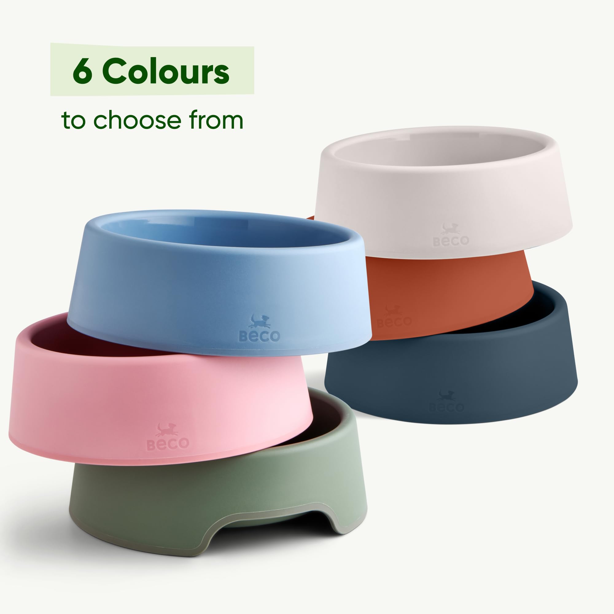 Beco Steady Dog Bowl - Recycled Plastic | Small Size | Candy Pink | Non-Slip 7