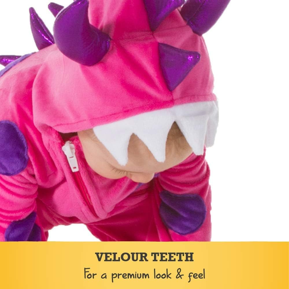 PRETEND TO BEE Dinosaur Monster Onesie - Pink and Purple Fancy Dress Costume for Kids 15