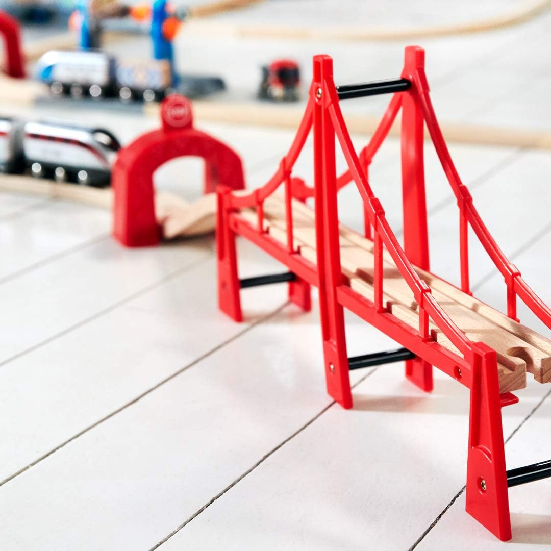 BRIO World Double Suspension Train Bridge - Wooden Train Set Accessory for Kids 3+ 12