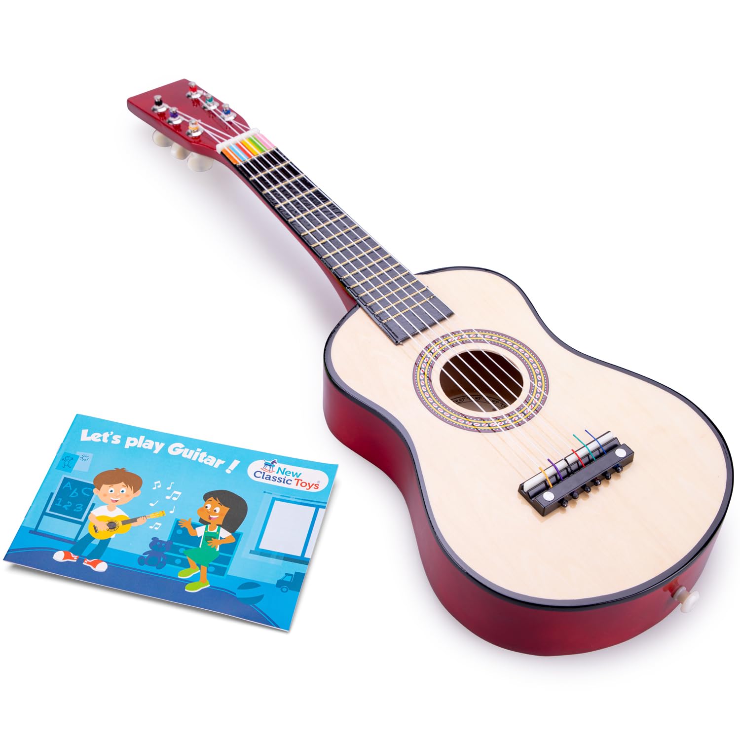 New Classic Toys Wooden Toy Guitar - First Melodies Collection for Kids 3+