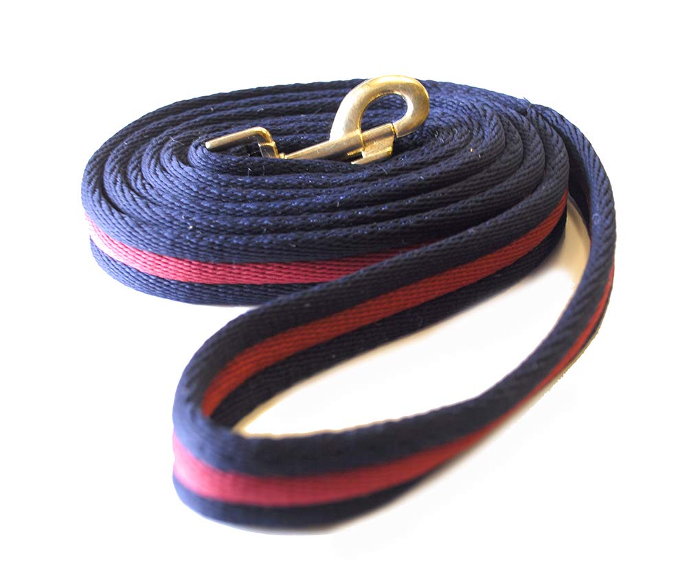 Rhinegold Padded Lead Rope - Nylon with Loop Handle | Navy/Red | Horse Essential