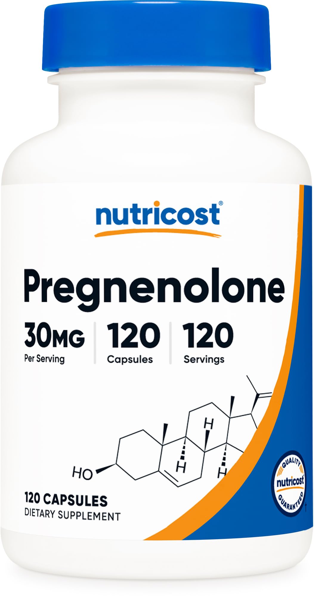 Nutricost Pregnenolone 30mg - 120 Capsules, Non-GMO, Gluten Free, Plant-Based