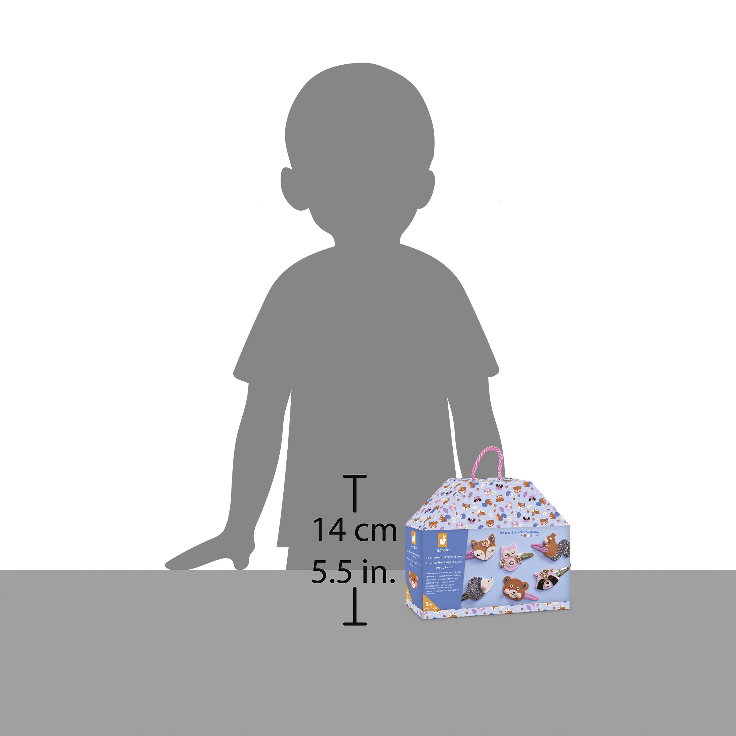 Janod Forest Animals Hair Clip Craft Kit - Create 6 Felt Barrettes - Educational DIY Jewelry for Kids 5-10 Years