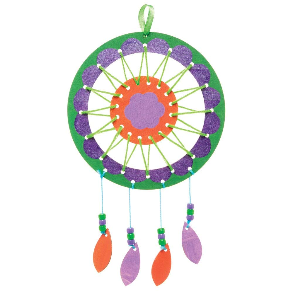 Baker Ross AW601 Wooden Dream Catcher Kit - Arts & Crafts for Kids Ages 3+ 3