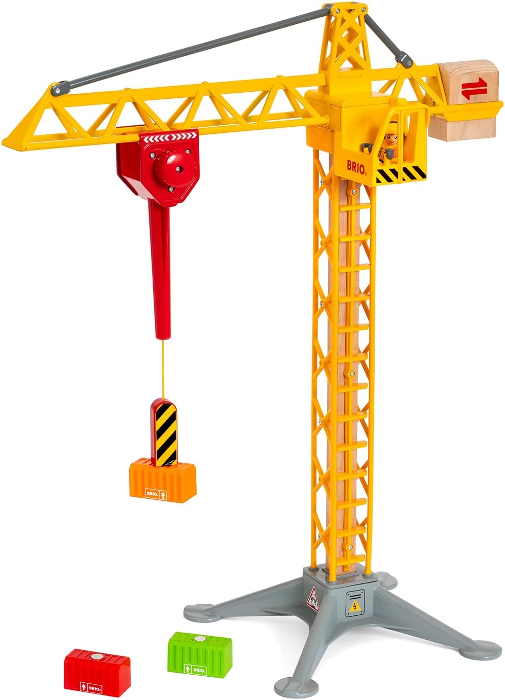 BRIO 33835 Light Up Construction Crane - 360-Degree Rotating Tower with Magnetic Hook & Lights 8
