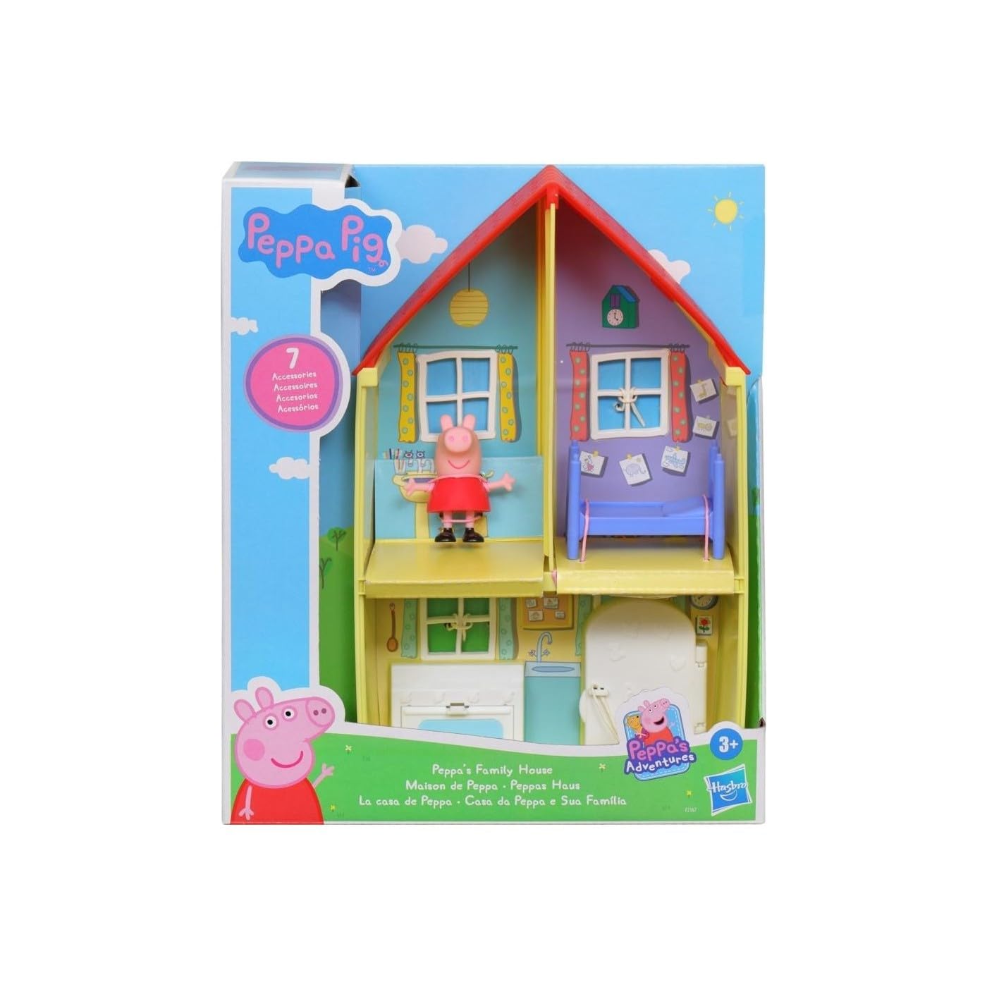 Peppa Pig Peppa's Family House Playset - 3-Room Interactive Playset with Figure & 6 Accessories for Ages 3+ 6