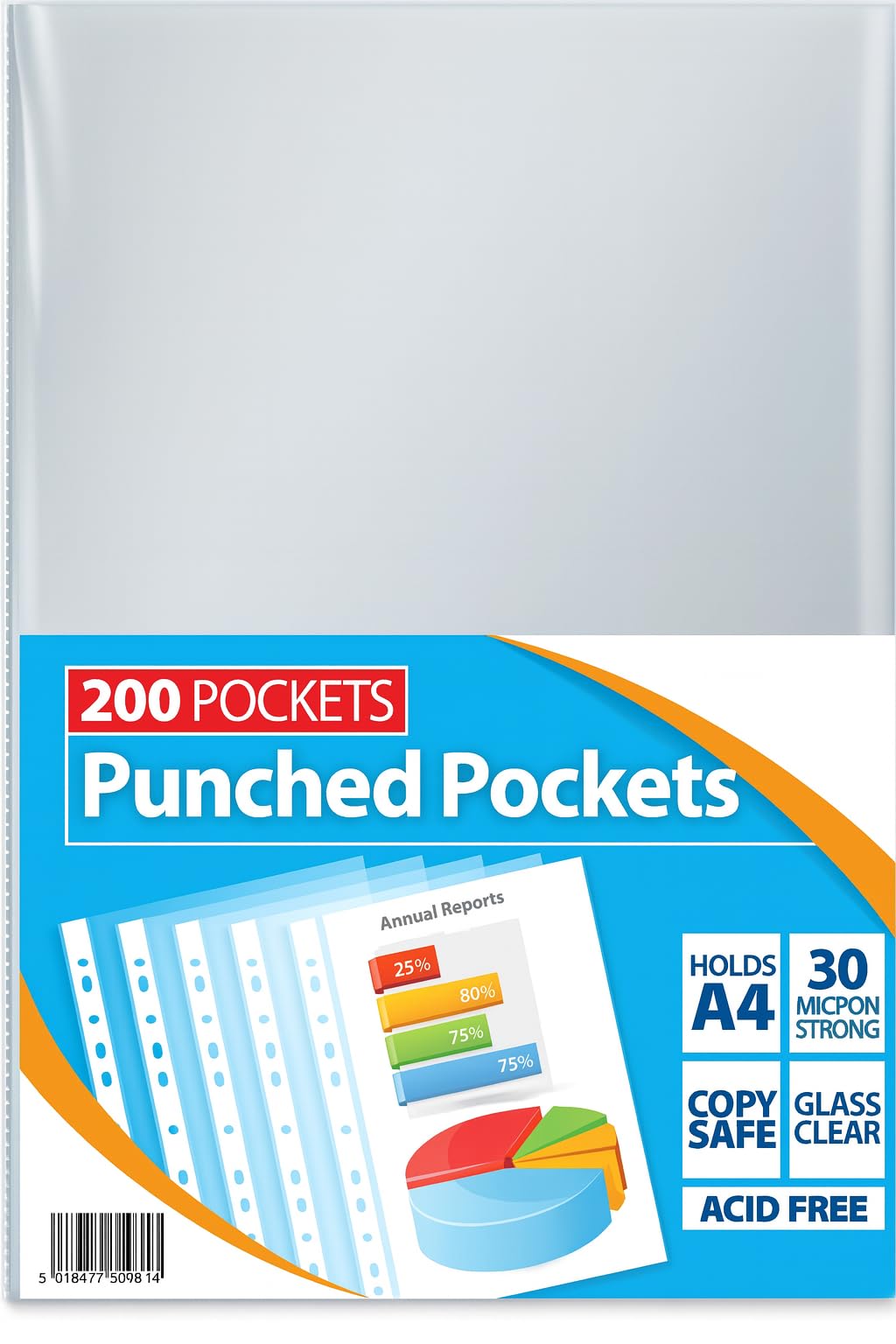 1ABOVE A4 Plastic File Pockets - 200 Pack Clear Poly Wallets | 30 Micron Durable Protection