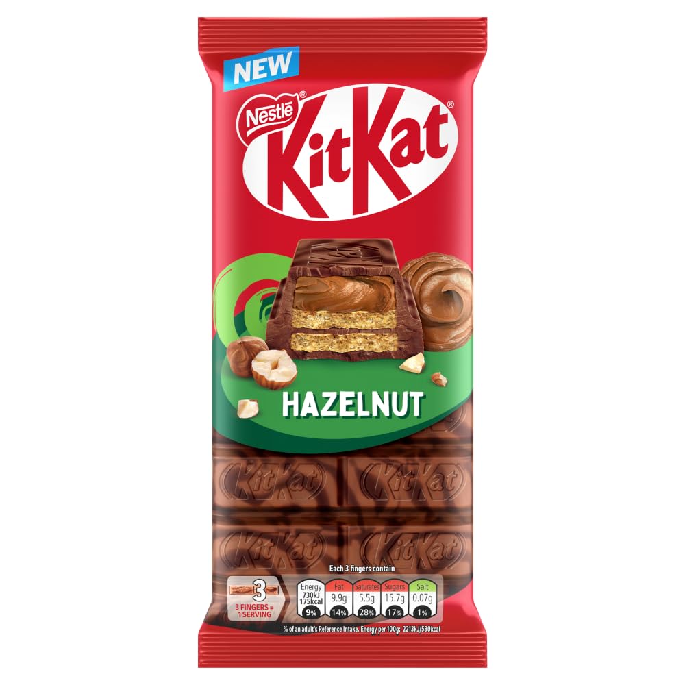 KitKat Hazelnut Filled Dark & Milk Chocolate Crispy Wafer Sharing Bar, 99g