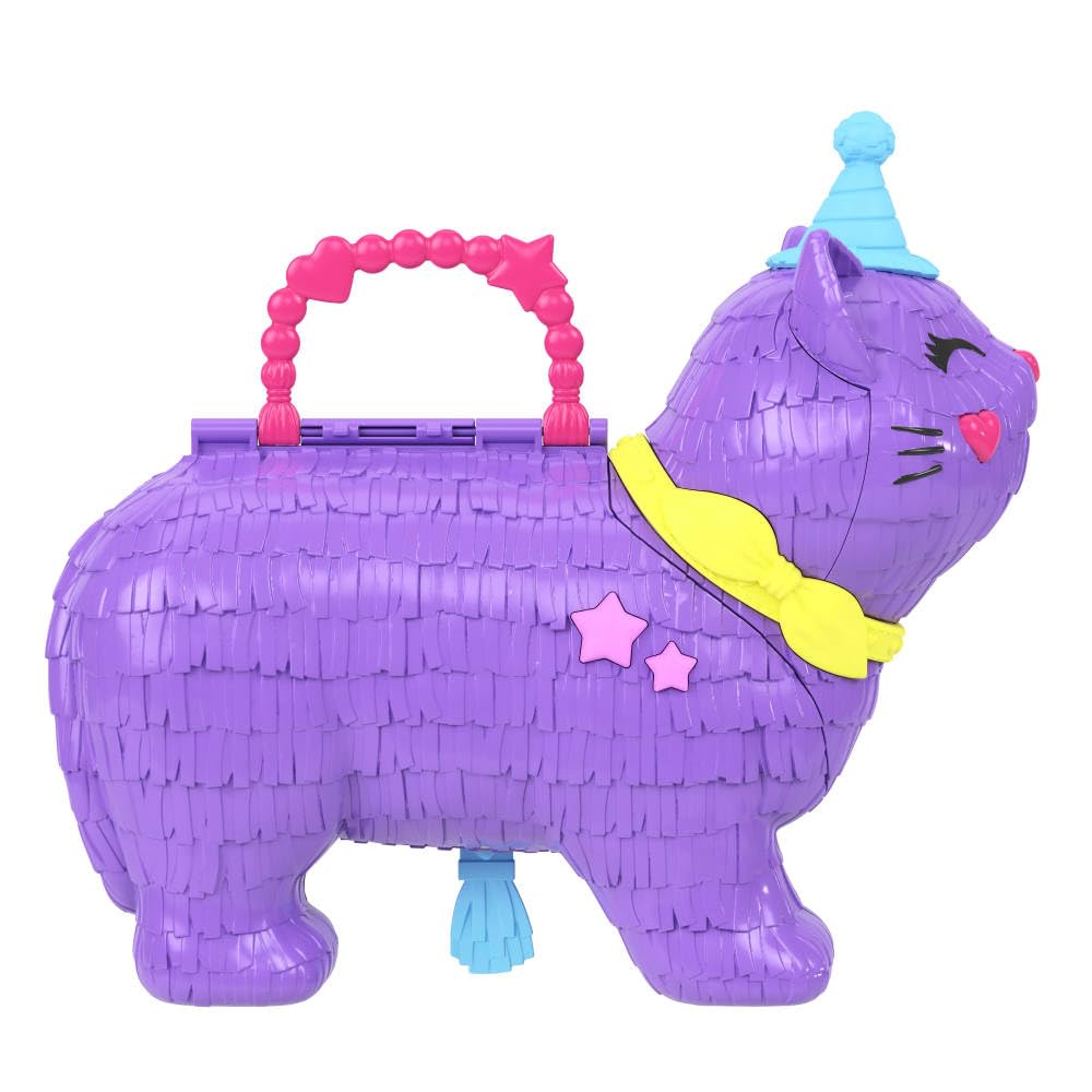 Polly Pocket Celebration Kitty Playset with 2 Micro Dolls & 23 Accessories - Ages 4+ 11