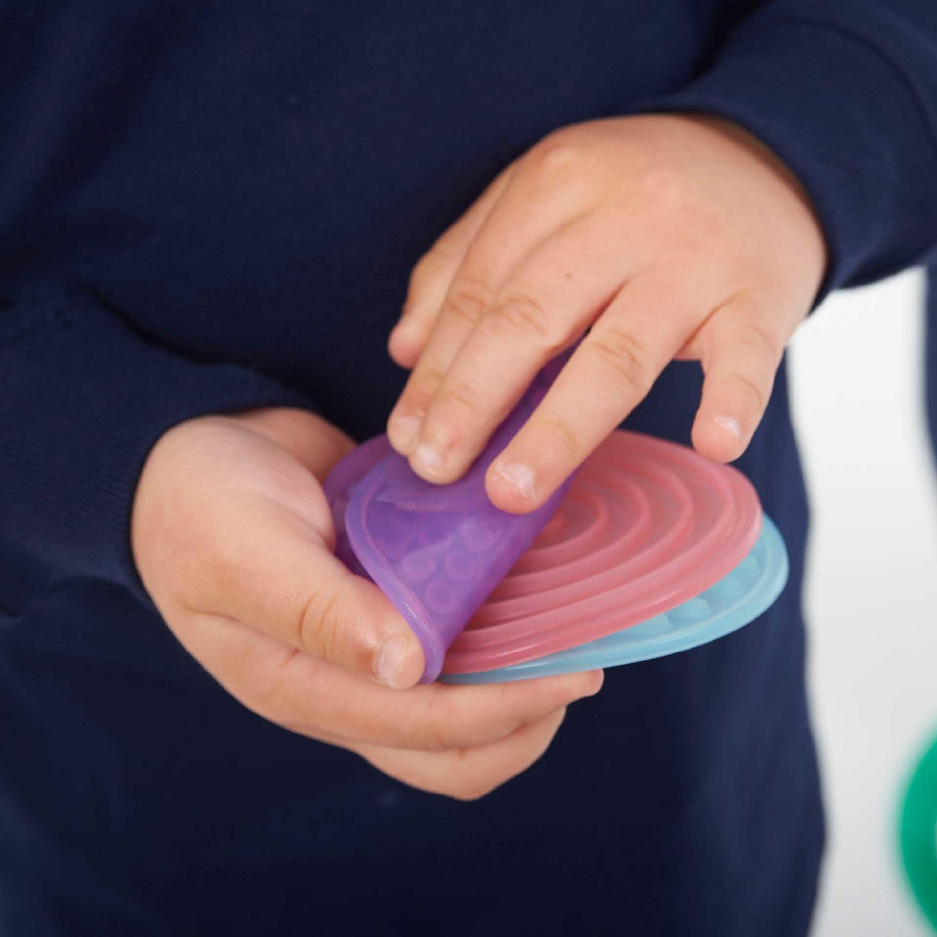 TickiT SiliShapes Sensory Circle Set - 10 Textured Silicone Circles for Tactile Play & Exploration 12