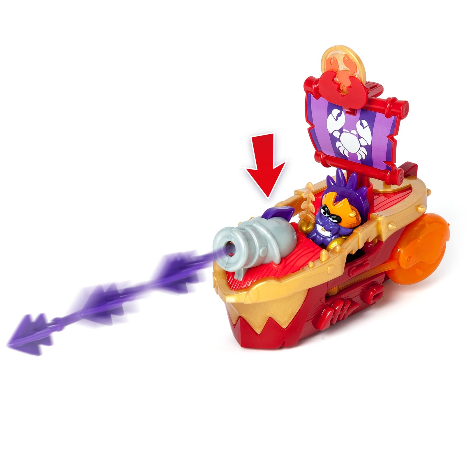 PIRATIX Sea Crusher Pirate Ship Playset - Crab-Themed Adventure with Captain Lobster Figure 3