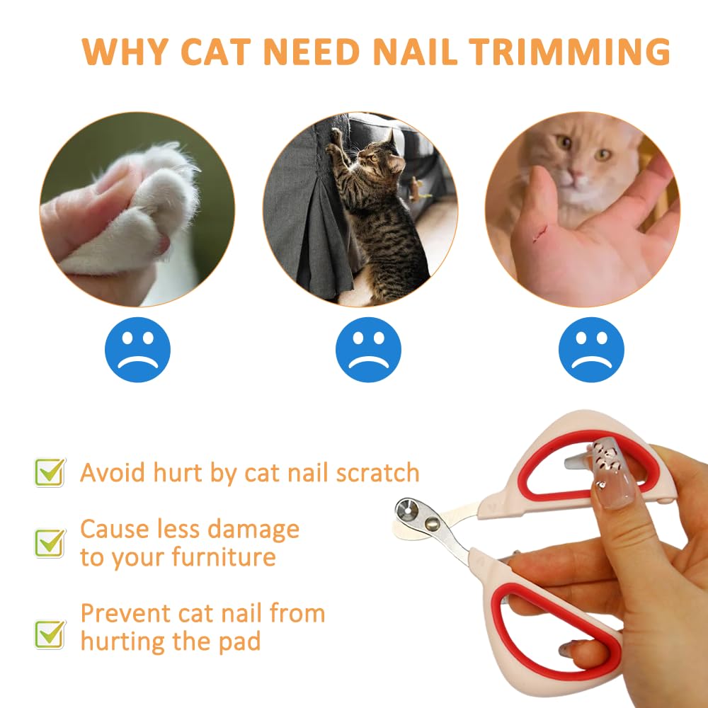 RAM ONLINE Professional Cat Nail Clippers - Stainless Steel Blades | Safety Guard | Ergonomic Grip 7