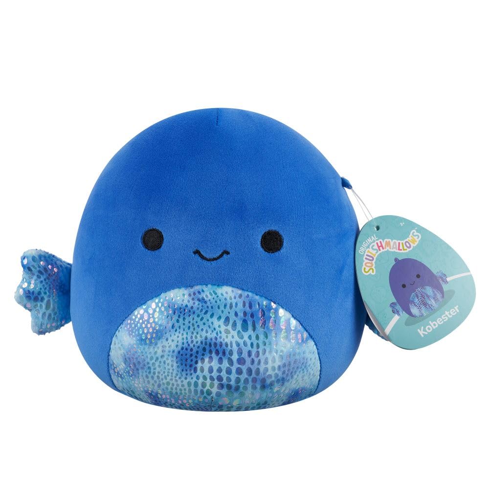 Squishmallows Kobester, der blaue Kampffisch, Plüsch – ultraweiches 7,5 Zoll großes Stofftier 7