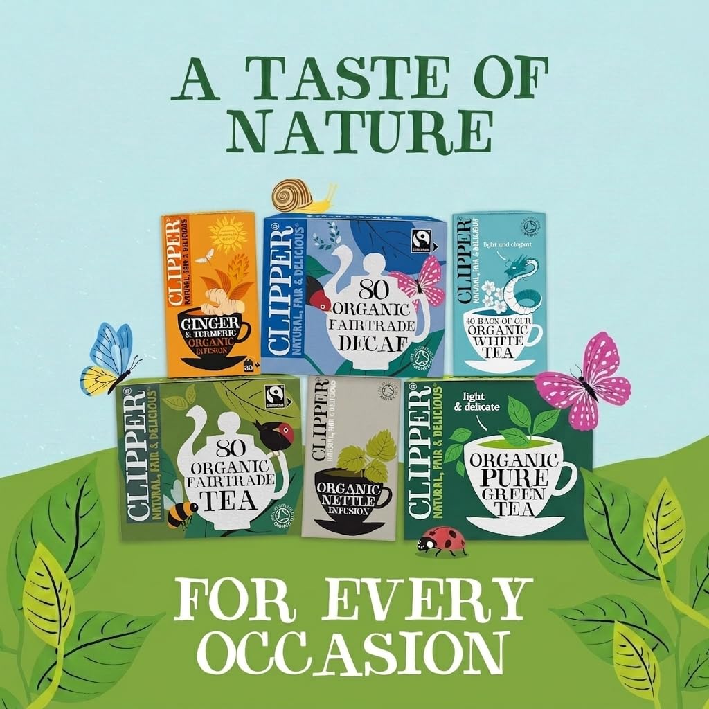 Clipper Natural, Fair & Delicious Organic Lemon & Ginger Herbal Tea Bags - 120 Count (6x20) | Caffeine Free 7