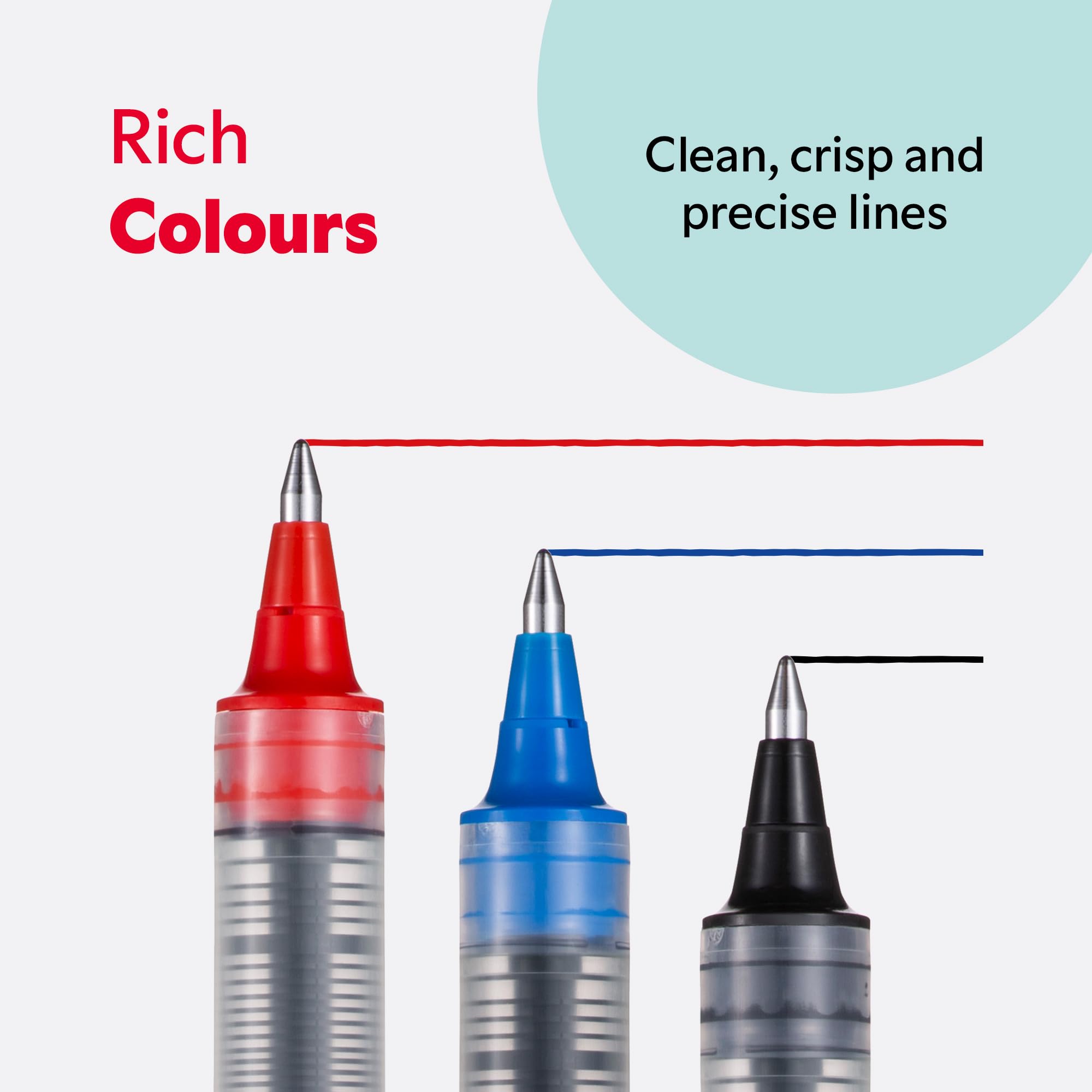 uni-ball Eye Rollerball Pens - 13 Pack (12 Black + 1 Exclusive Gel Pen) | 0.7mm Fine Tip | Water & Fade Resistant Super Ink 6