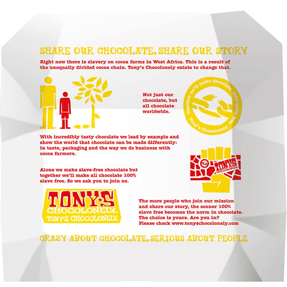 Tony's Chocolonely Milk Chocolate with Almond Honey Nougat Bar - 180g Fairtrade Belgian Chocolate 3