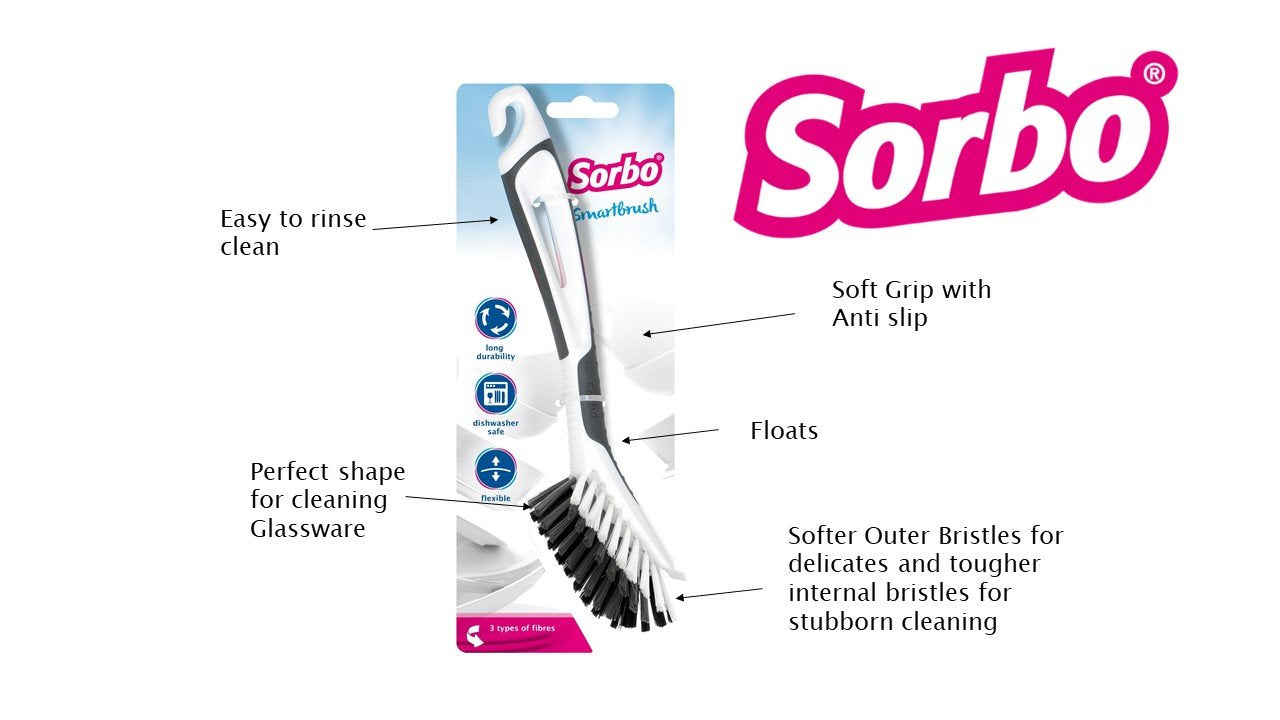 Sorbo - Smart Brush Dish Washing Up Brush with Non-Slip Soft-Grip Handle 4