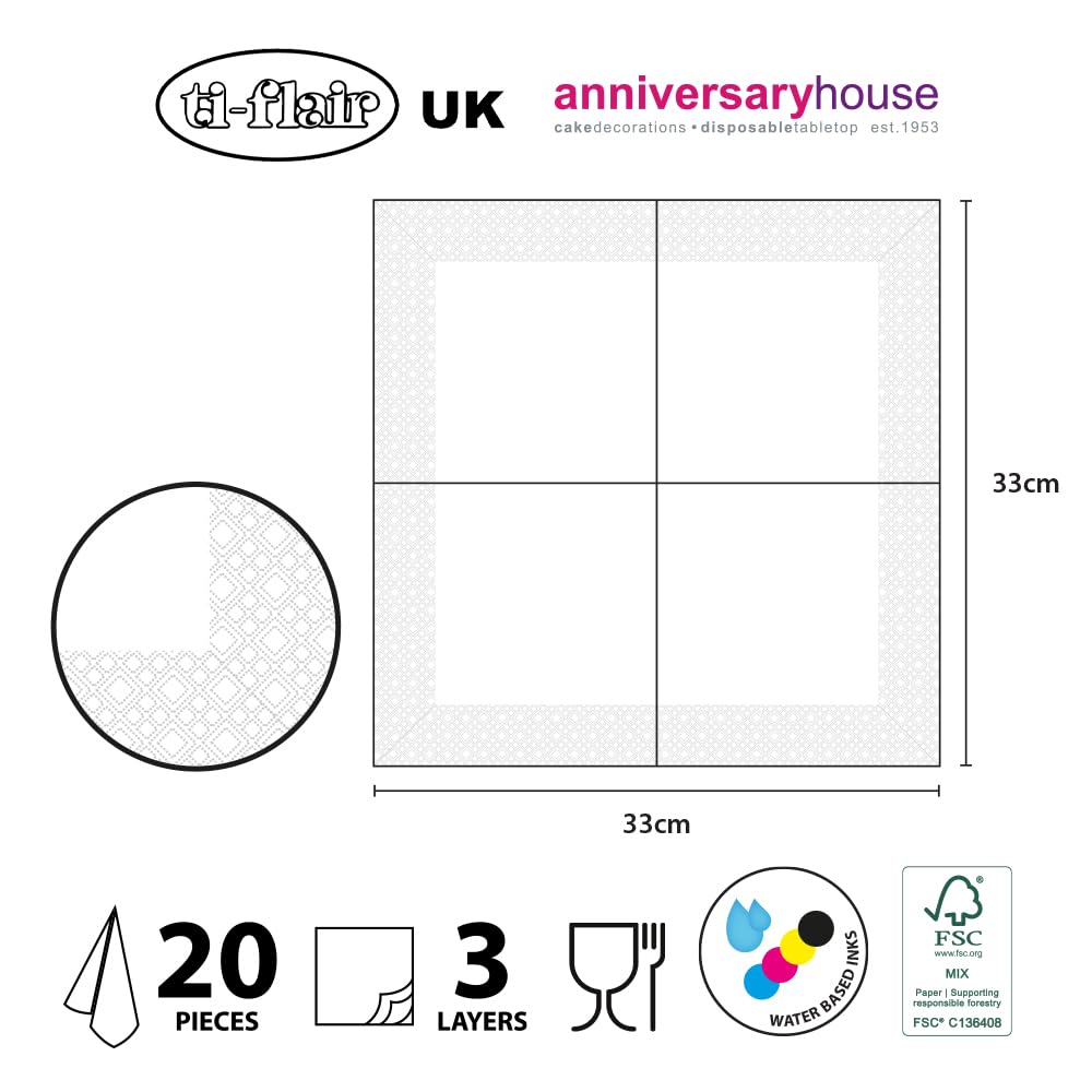 Anniversary House The Snowman Woodland Friends 3-Ply Lunch Napkins 33x33cm | Festive Christmas Party Serviettes | 20 Pack | PJ038 3