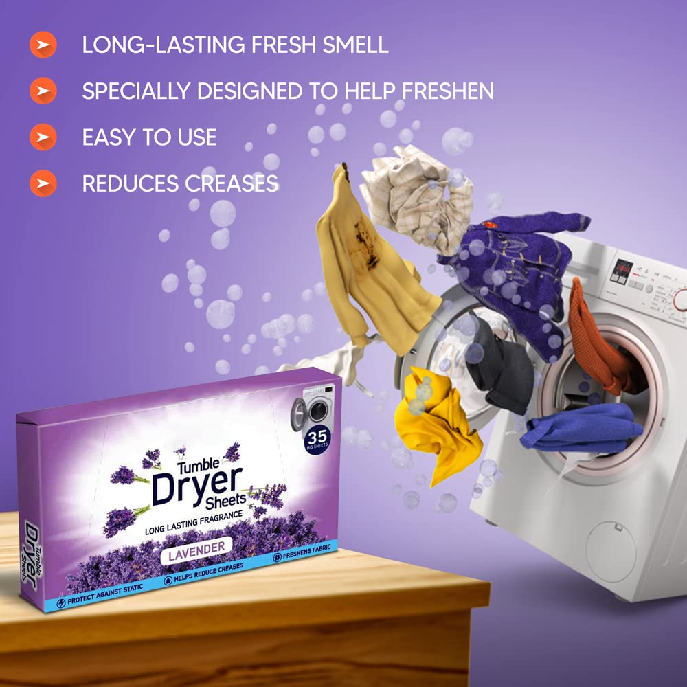 KARRMA - Lavender Tumble Dryer Sheets (105 Sheets, Pack of 3) 13