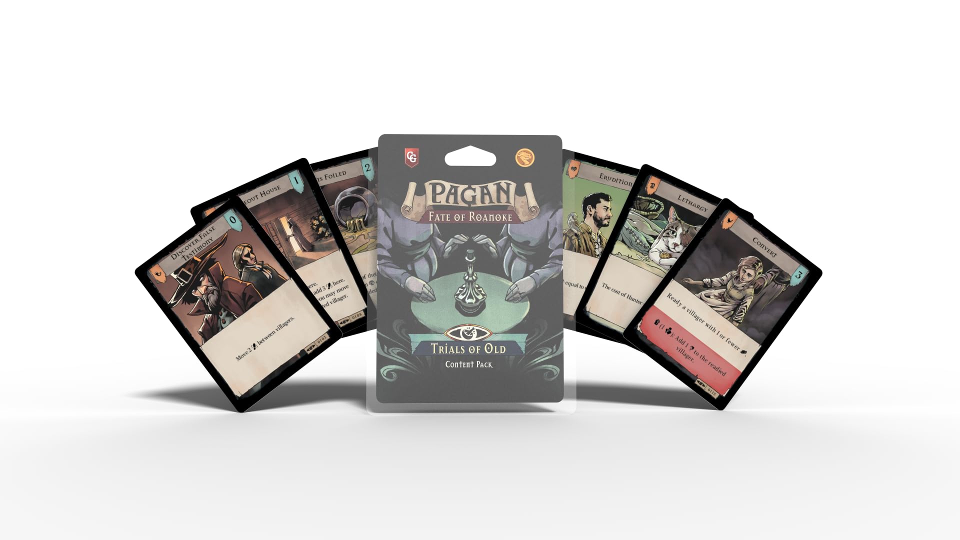 Capstone Games Pagan: Fate of Roanoke Trials of Old Erweiterungspaket – Asymmetrisches Deduktionskartenspiel für 2 Spieler