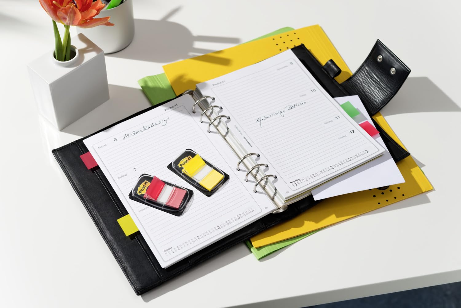 Post-it Index Flags - Medium, Assorted Colours, 10 + 2 FREE Dispensers | Repositionable 5