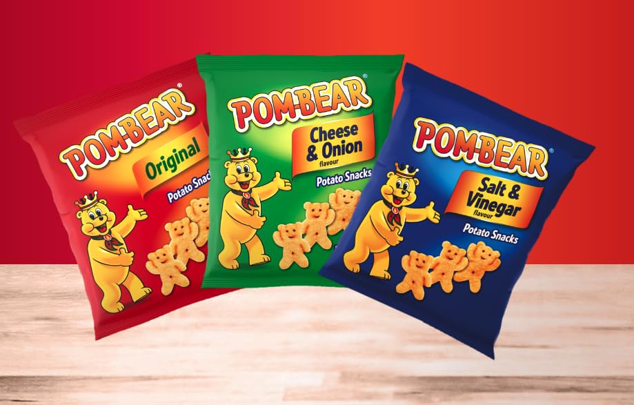 Pom Bear Original Flavour Bärenförmige Kartoffelsnacks, Multipack – 6 x 13 g (65 Kalorien pro Beutel)