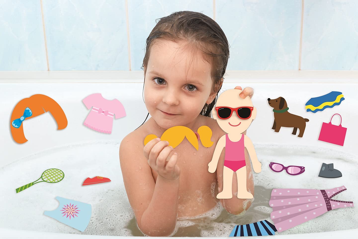 Buddy & Barney - Dressing Up Bath Time Stickers 32-Piece Playset for Kids 3 Years and Up 9