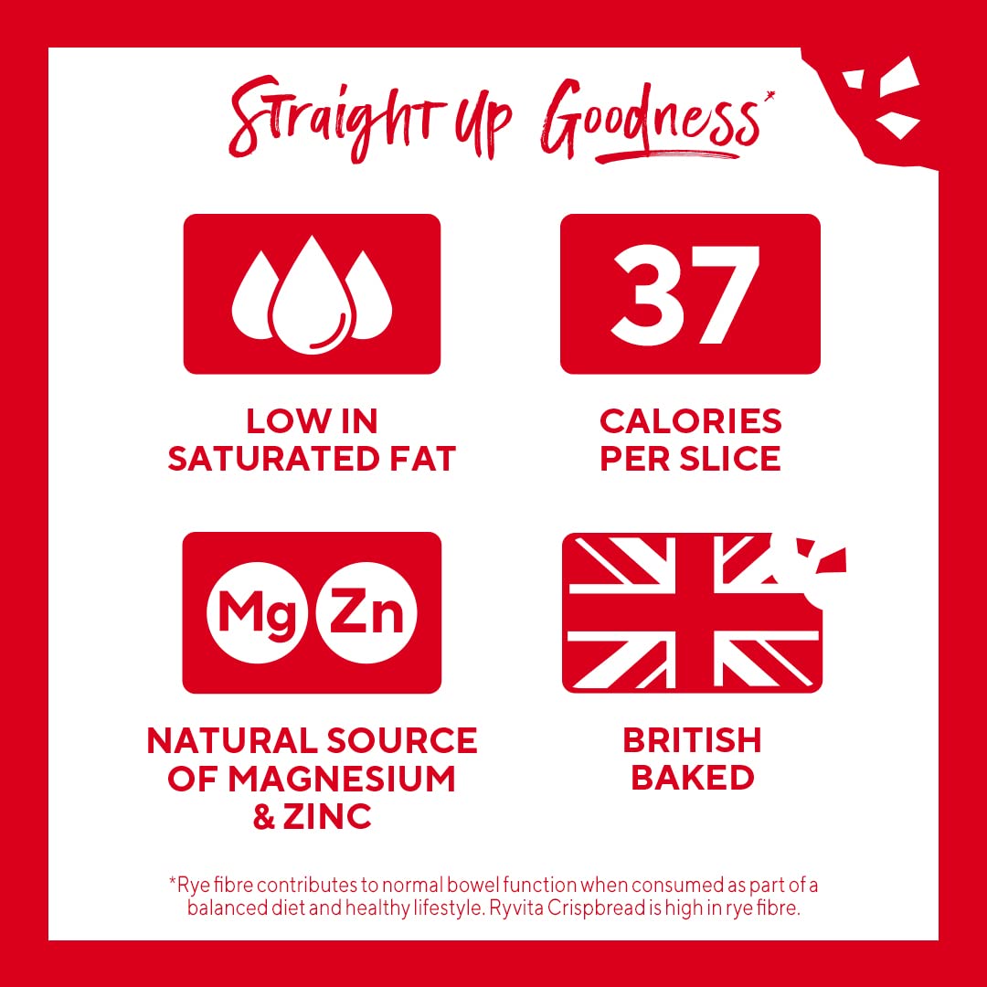 Ryvita Original Rye Crispbread, Low Fat, High in Fibre, 250g
