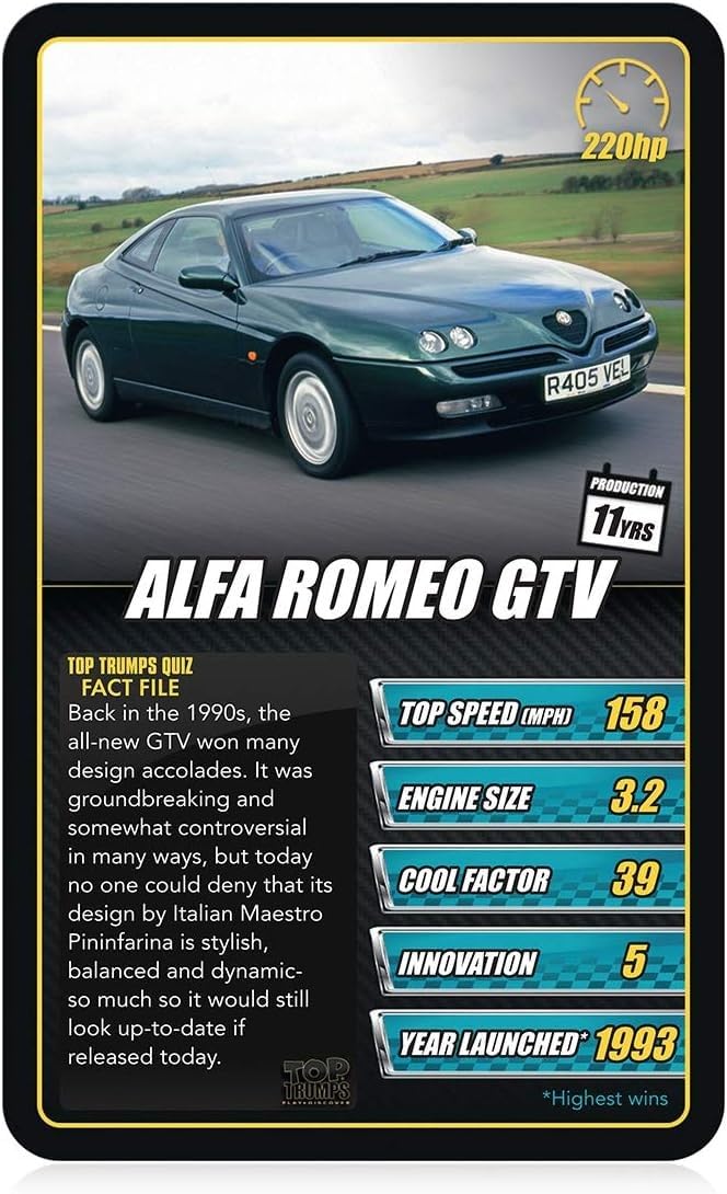 Top Trumps Sports Cars Classics Card Game