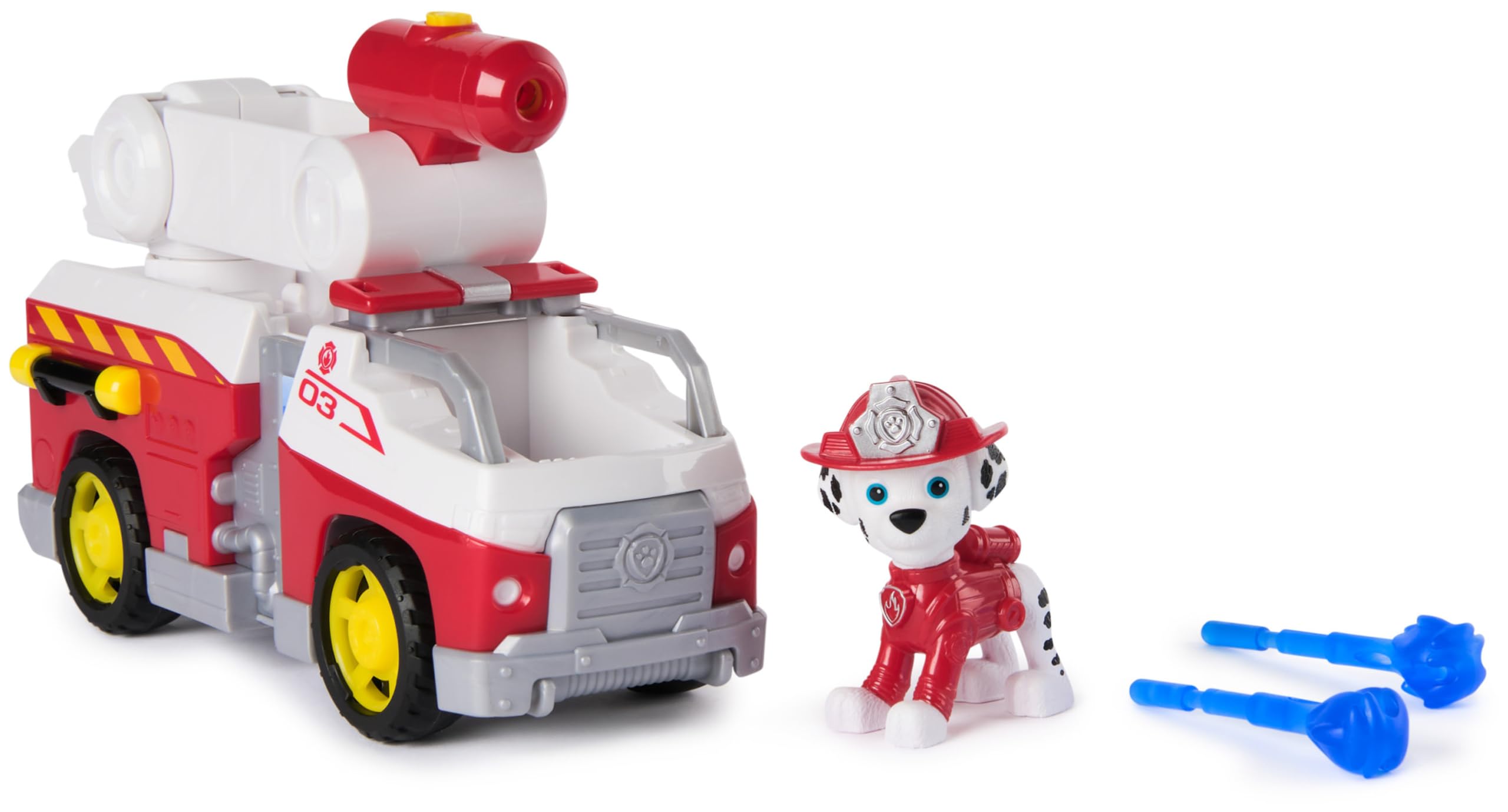 Paw Patrol Marshall Rescue Fire Engine with Action Figure & Projectile Launcher - Fire Truck Toy for Kids 3+