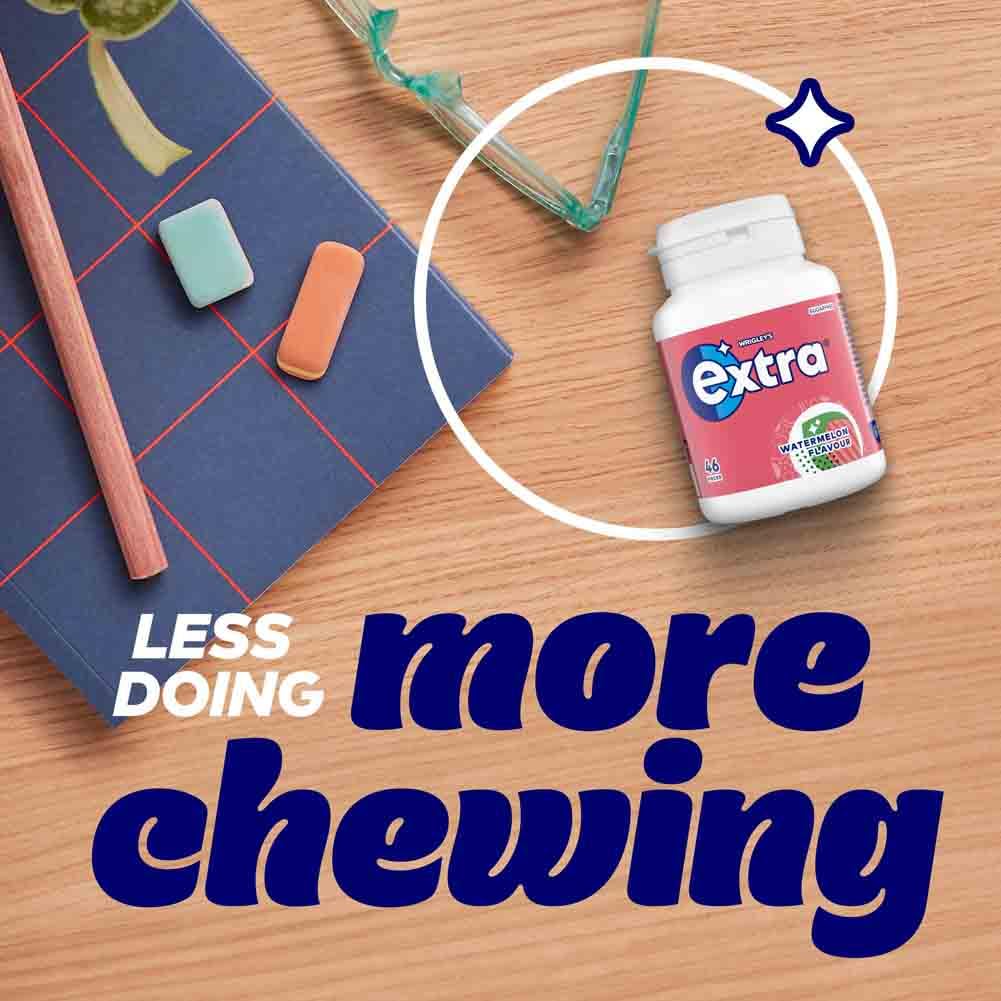 Extra Wassermelonengeschmack, zuckerfreie Kaugummis, Flasche, 46 Stück 5