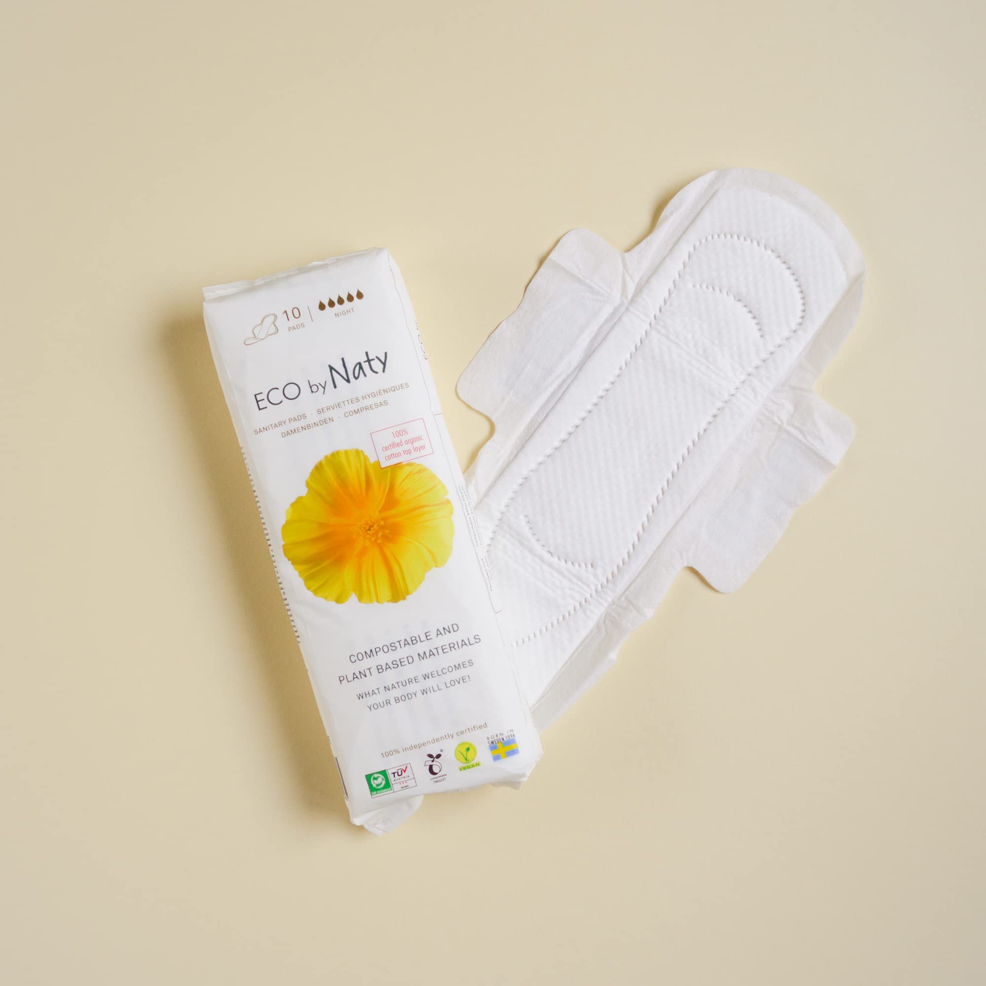 Naty - Eco by Naty Sanitary Pads Super (Plant-Based, Organic, Compostable)