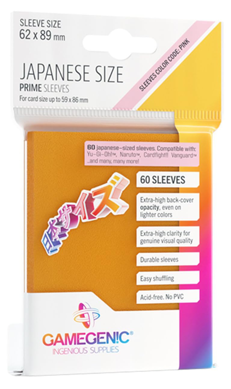 Gamegenic Prime Japanese Sized Sleeves - Orange | 60 Count | 100 Micron Thickness